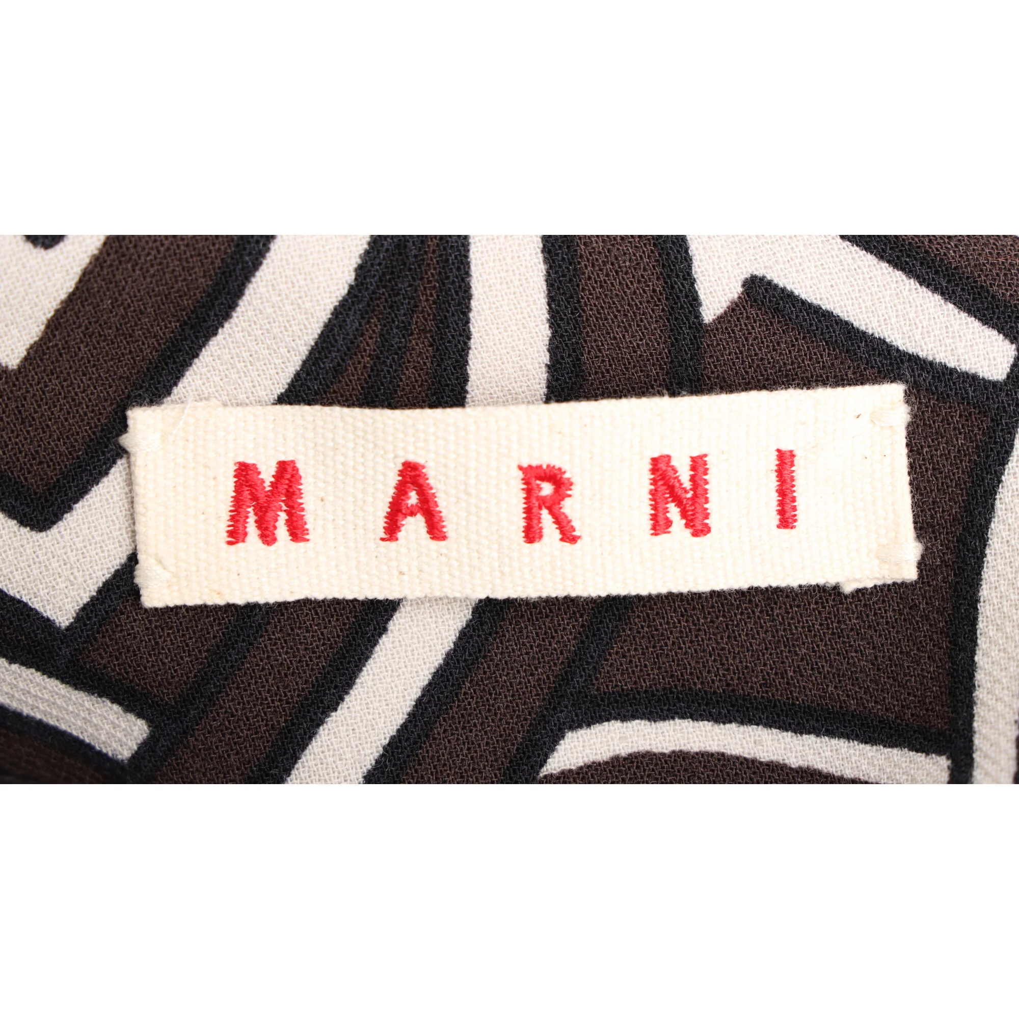 Women's Marni Printed Midi Skirt in Brown Wool - Image 10