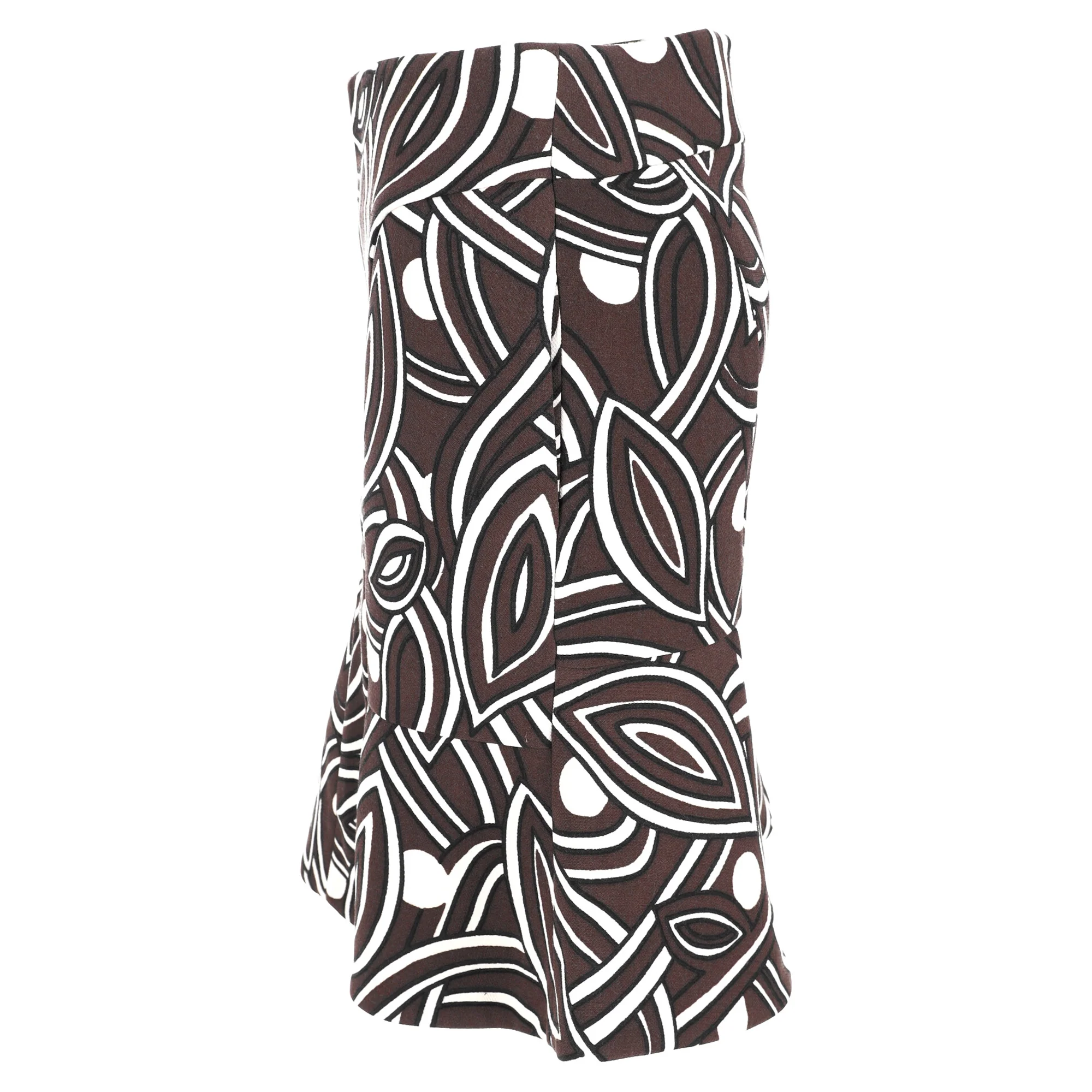 Women's Marni Printed Midi Skirt in Brown Wool - Image 2