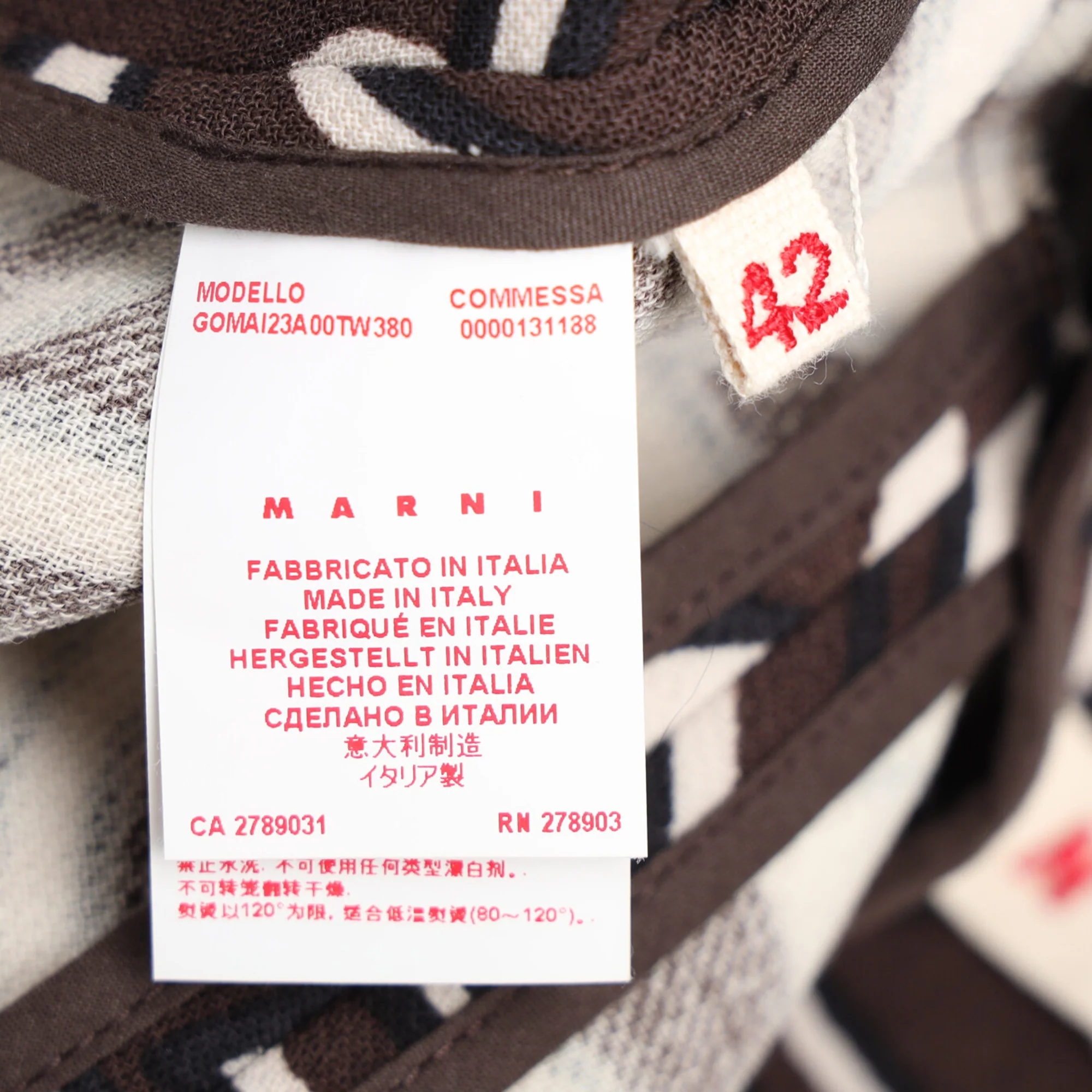 Women's Marni Printed Midi Skirt in Brown Wool - Image 5