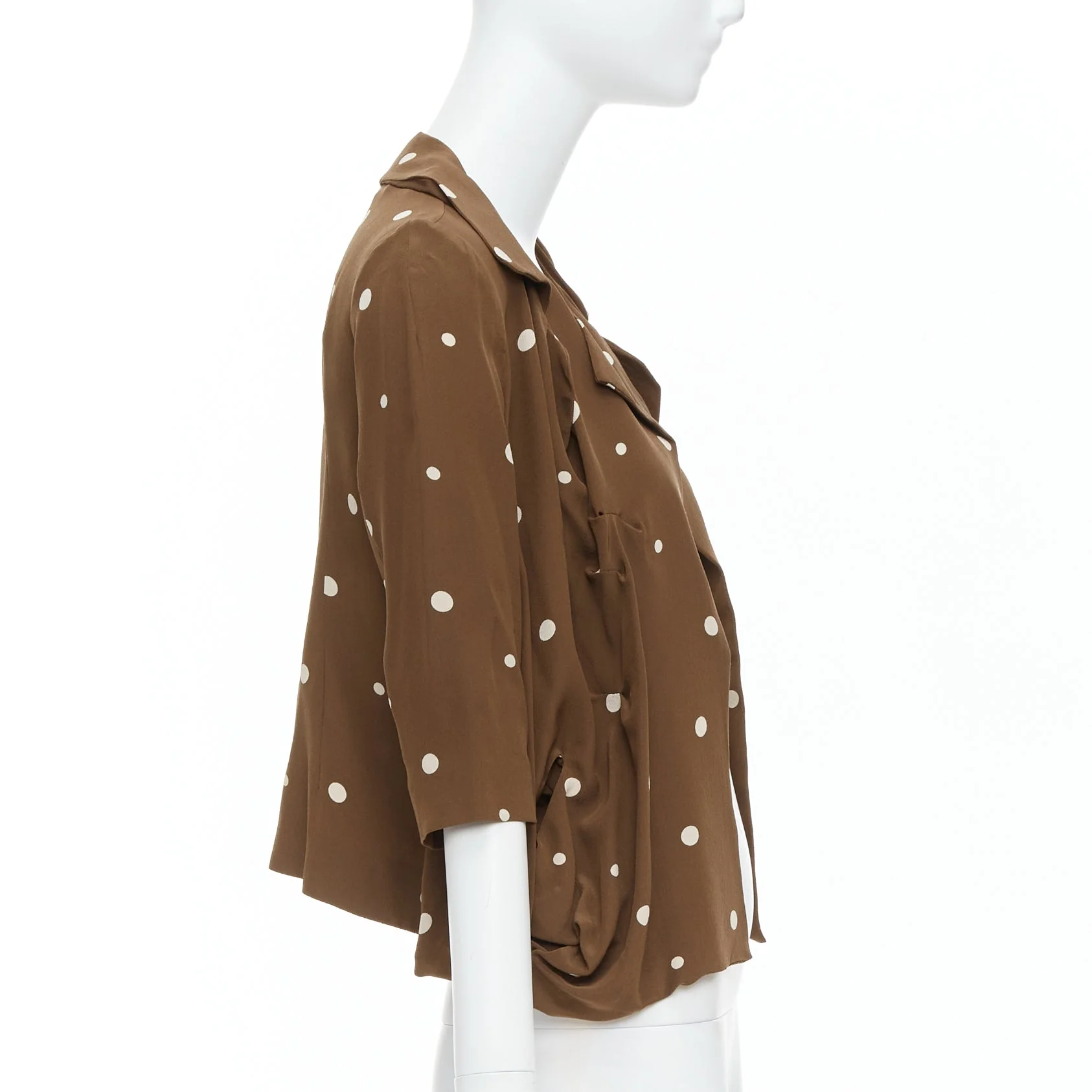 Women's Marni Silk Polka Dot Print Relaxed Blazer - Image 10