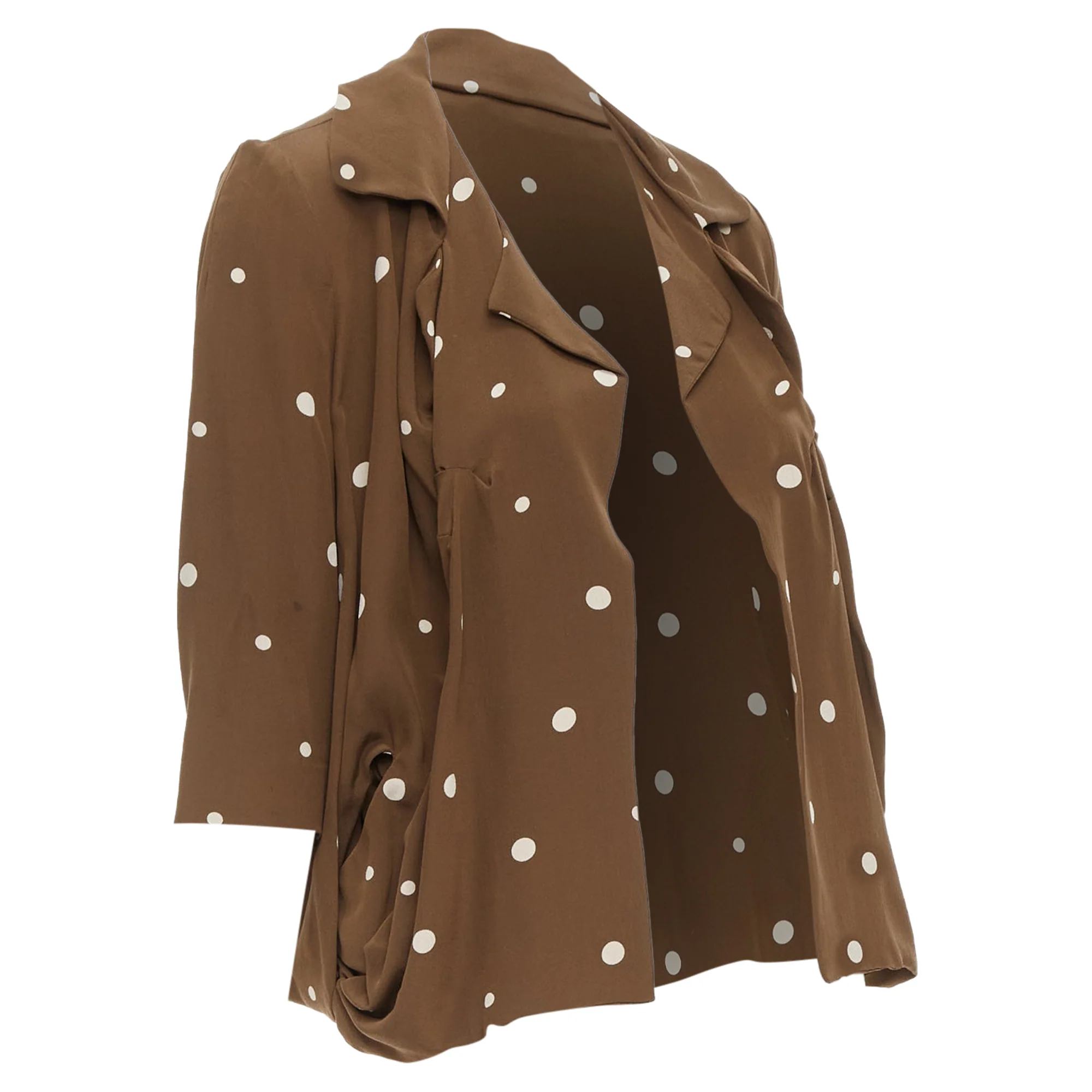 Women's Marni Silk Polka Dot Print Relaxed Blazer - Image 3