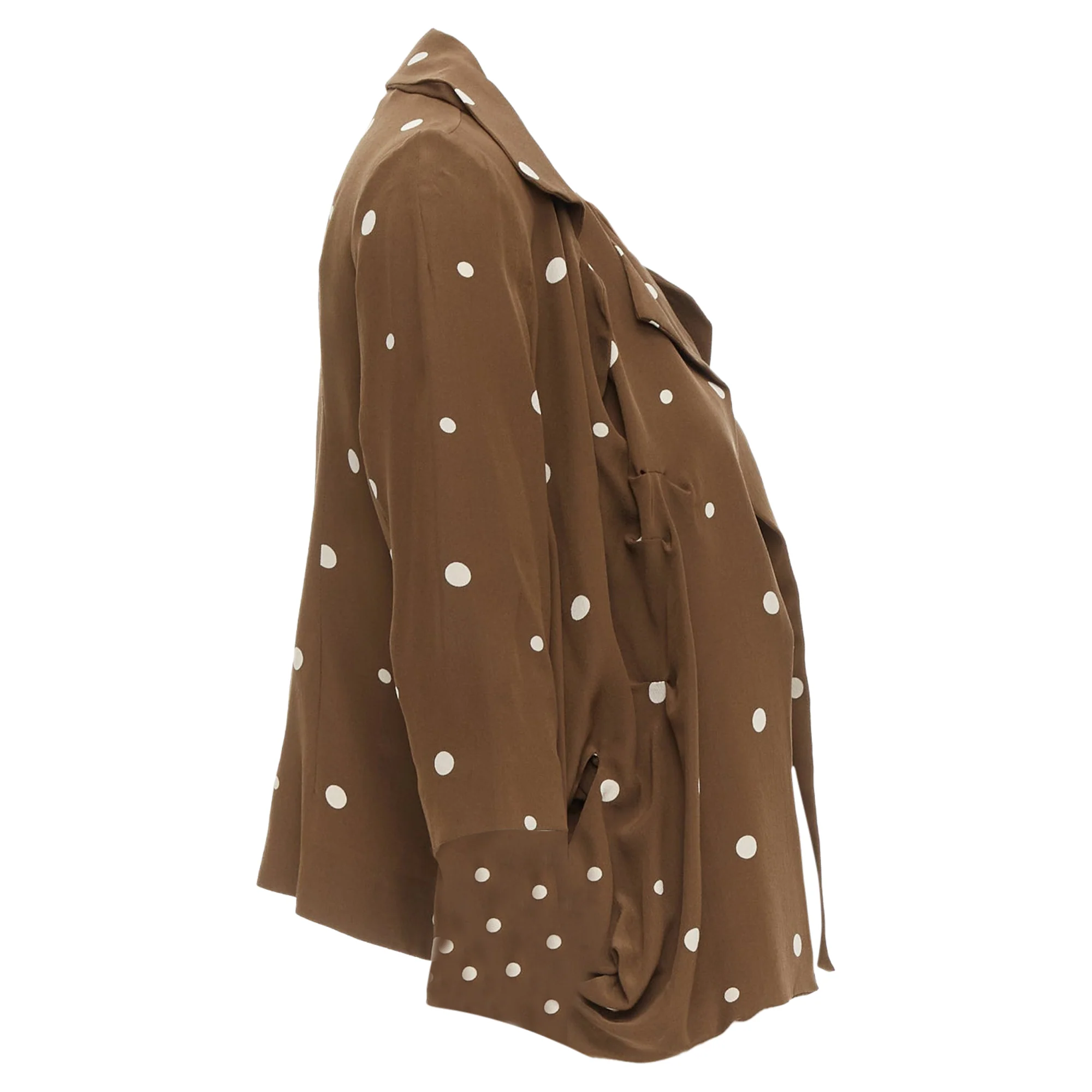 Women's Marni Silk Polka Dot Print Relaxed Blazer - Image 4
