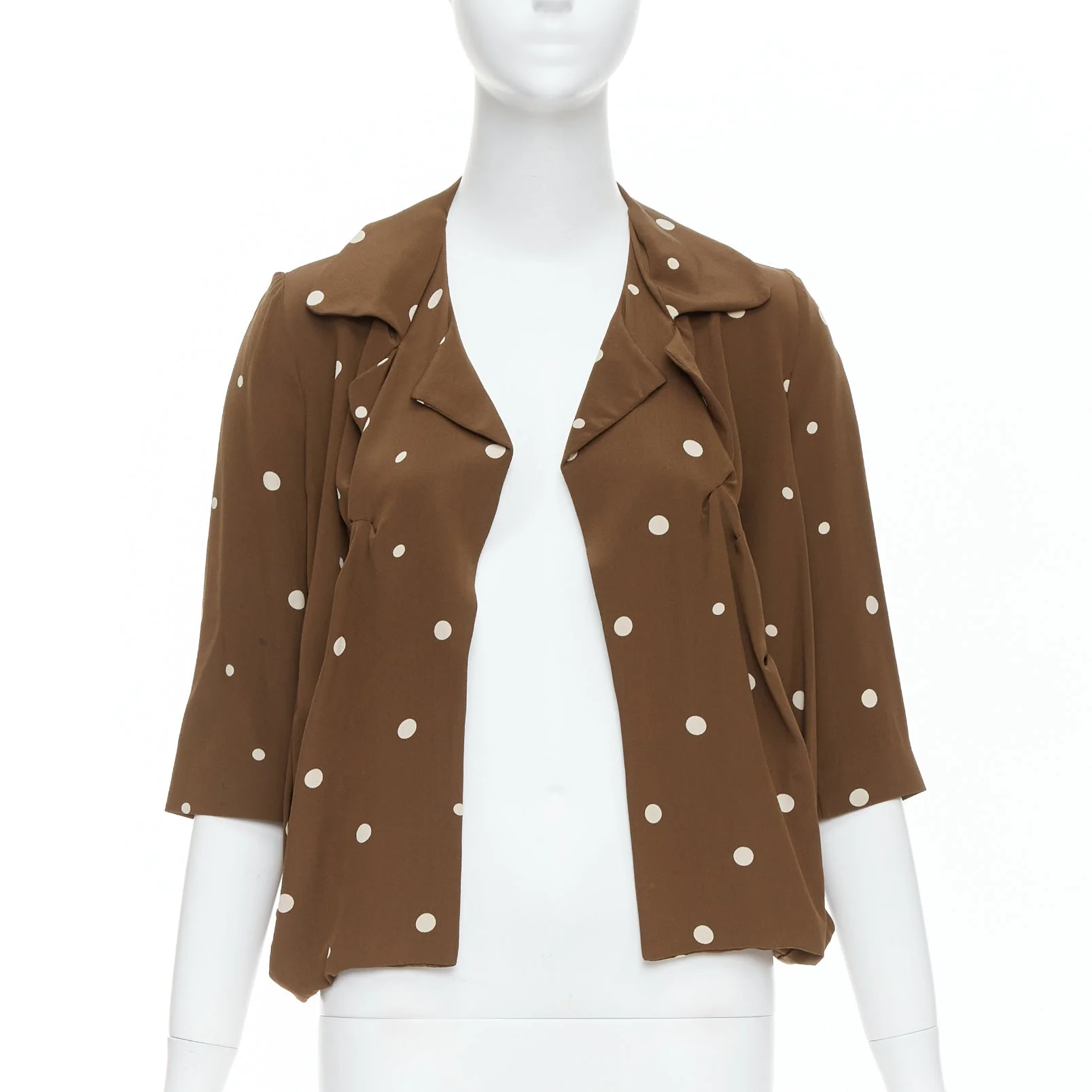 Women's Marni Silk Polka Dot Print Relaxed Blazer - Image 7
