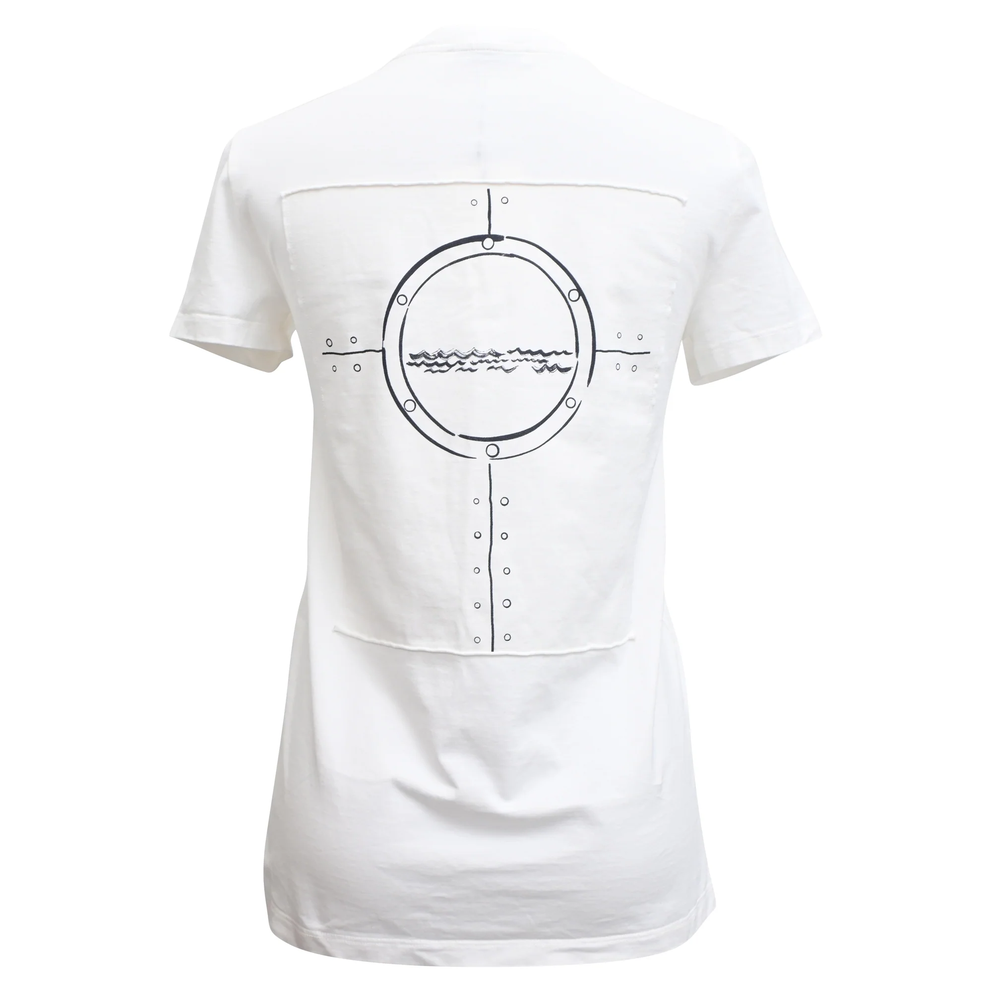 Women's Max Mara Oblo Whale Printed T-Shirt in White Cotton - Image 3