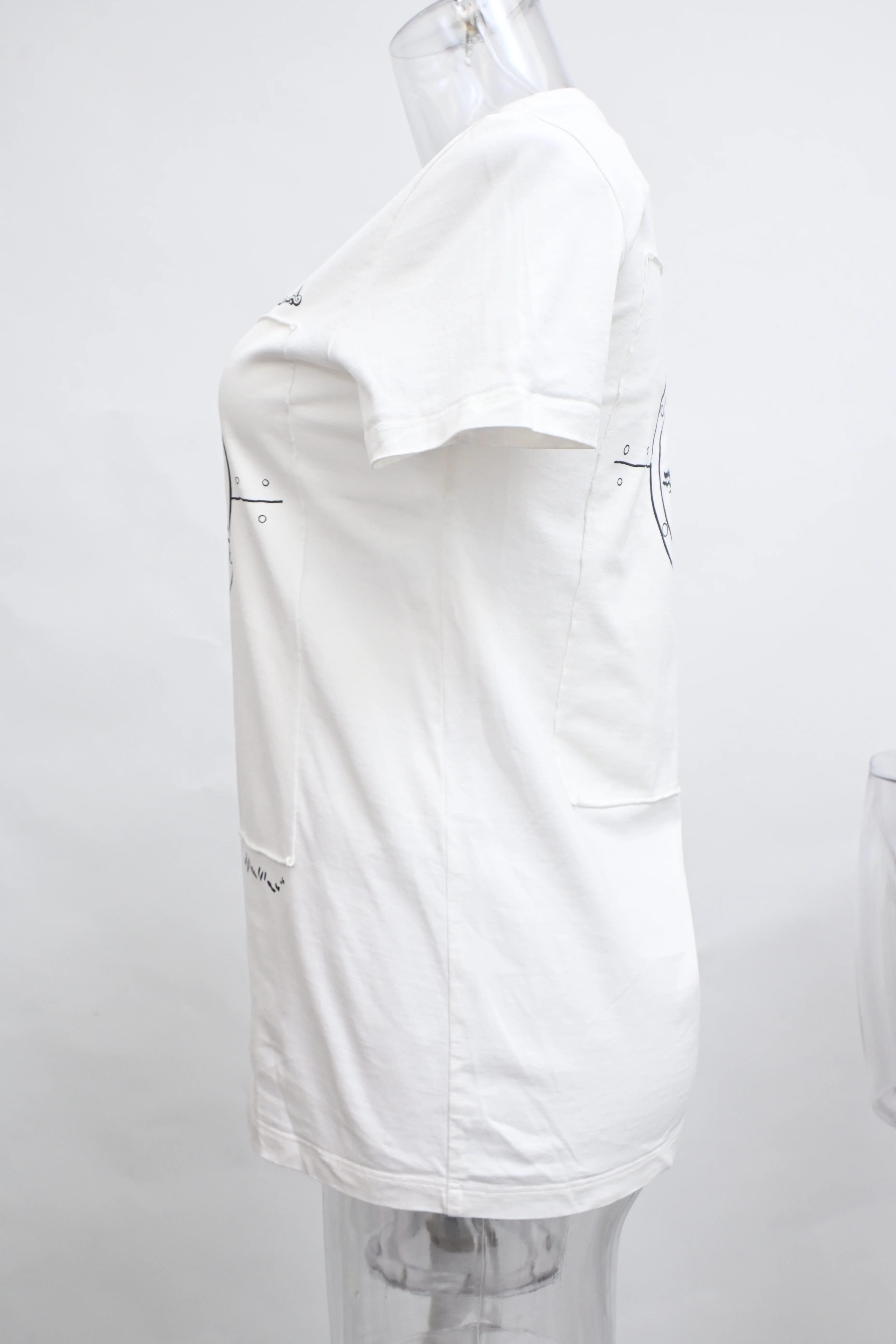 Women's Max Mara Oblo Whale Printed T-Shirt in White Cotton - Image 7