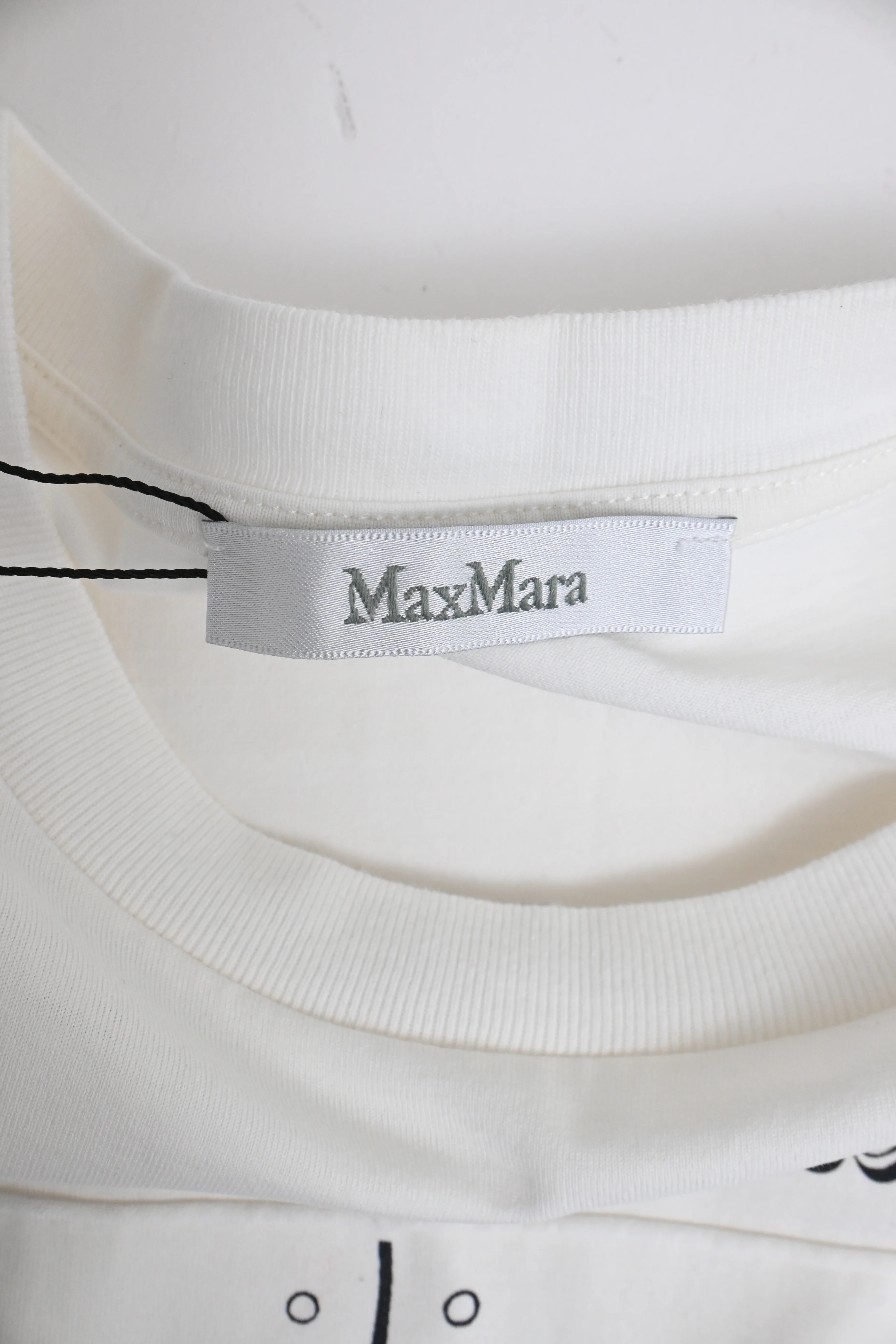 Women's Max Mara Oblo Whale Printed T-Shirt in White Cotton - Image 9