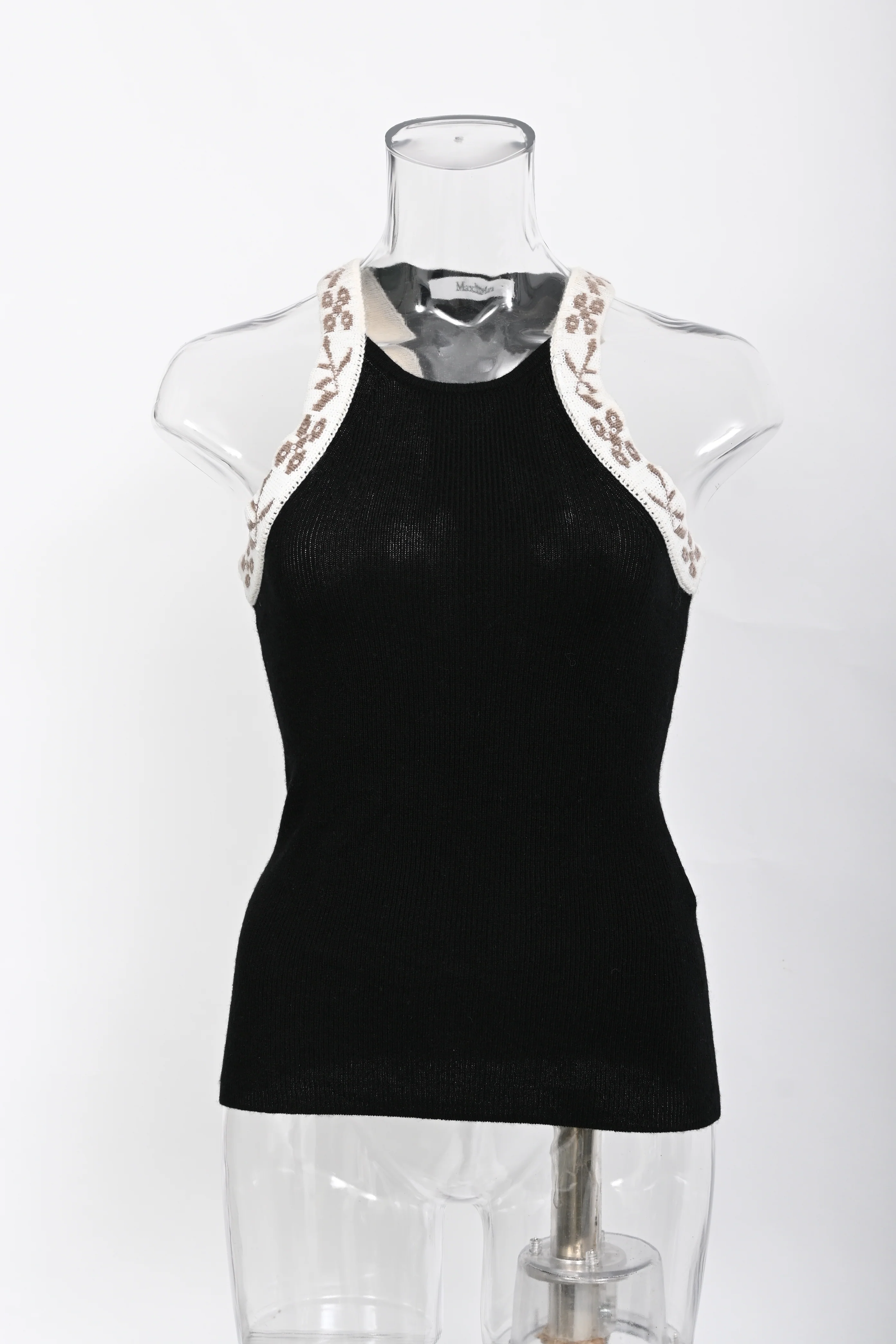 Women's Max Mara Pleiadi Sequin-Embellished Tank Top in Black Wool - Image 10
