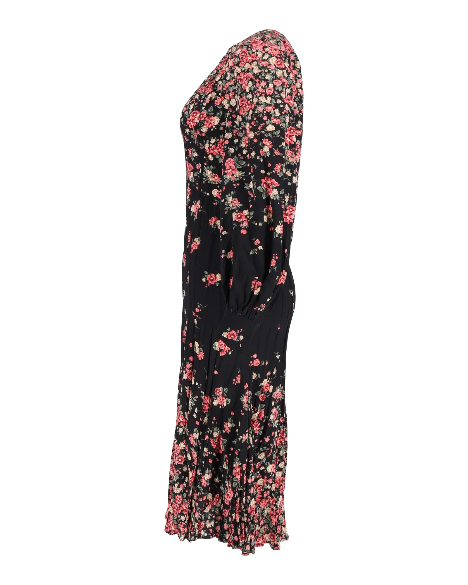 Women's Michael Kors Ombre Floral Drop-Waist Dress in Black and Pink Silk - Image 2