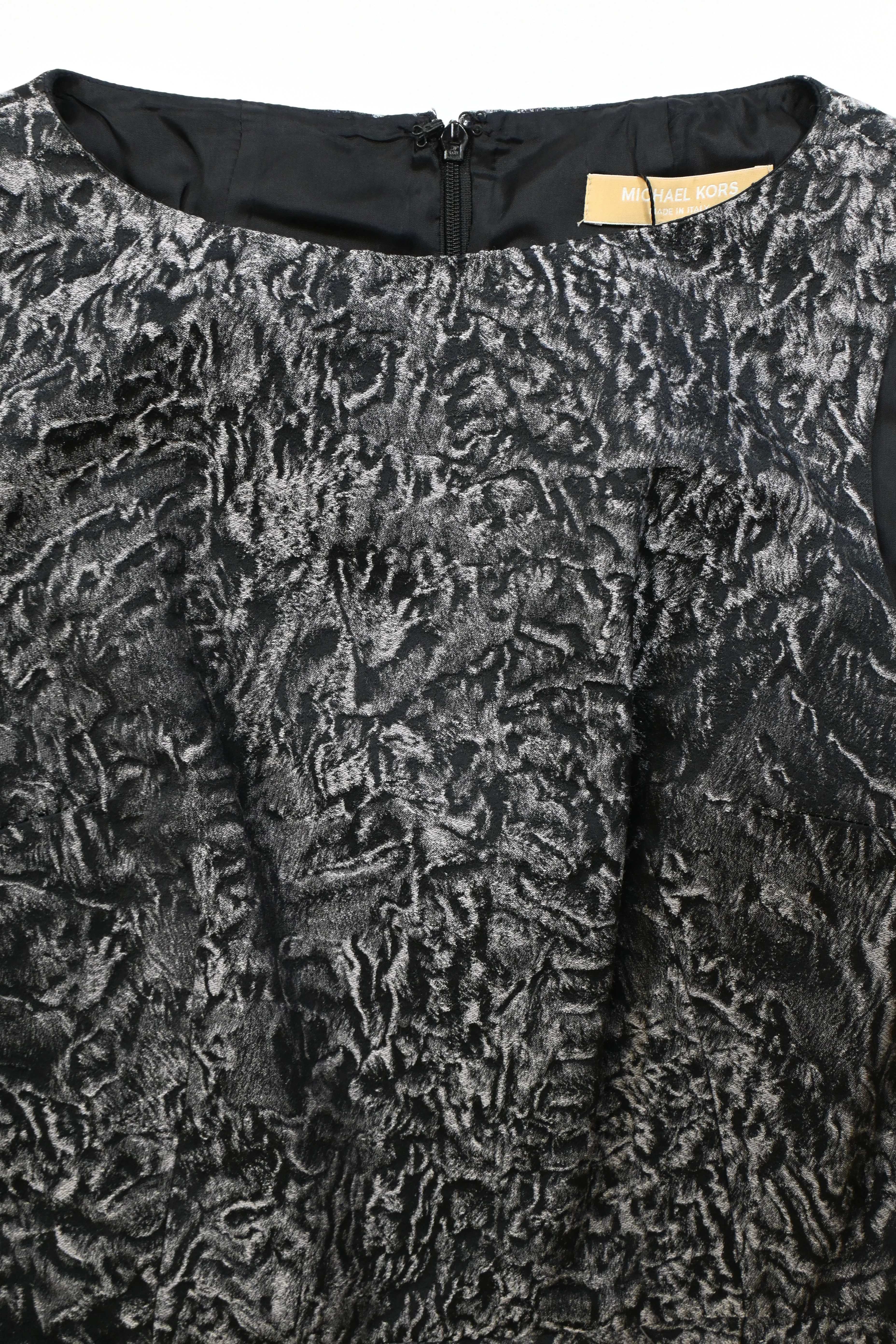 Women's Michael Kors Printed Knee-Length Dress in Black Wool - Image 10