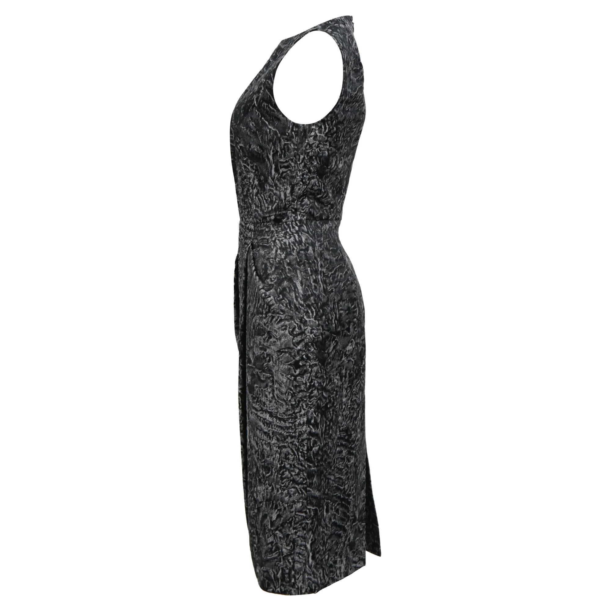 Women's Michael Kors Printed Knee-Length Dress in Black Wool - Image 2