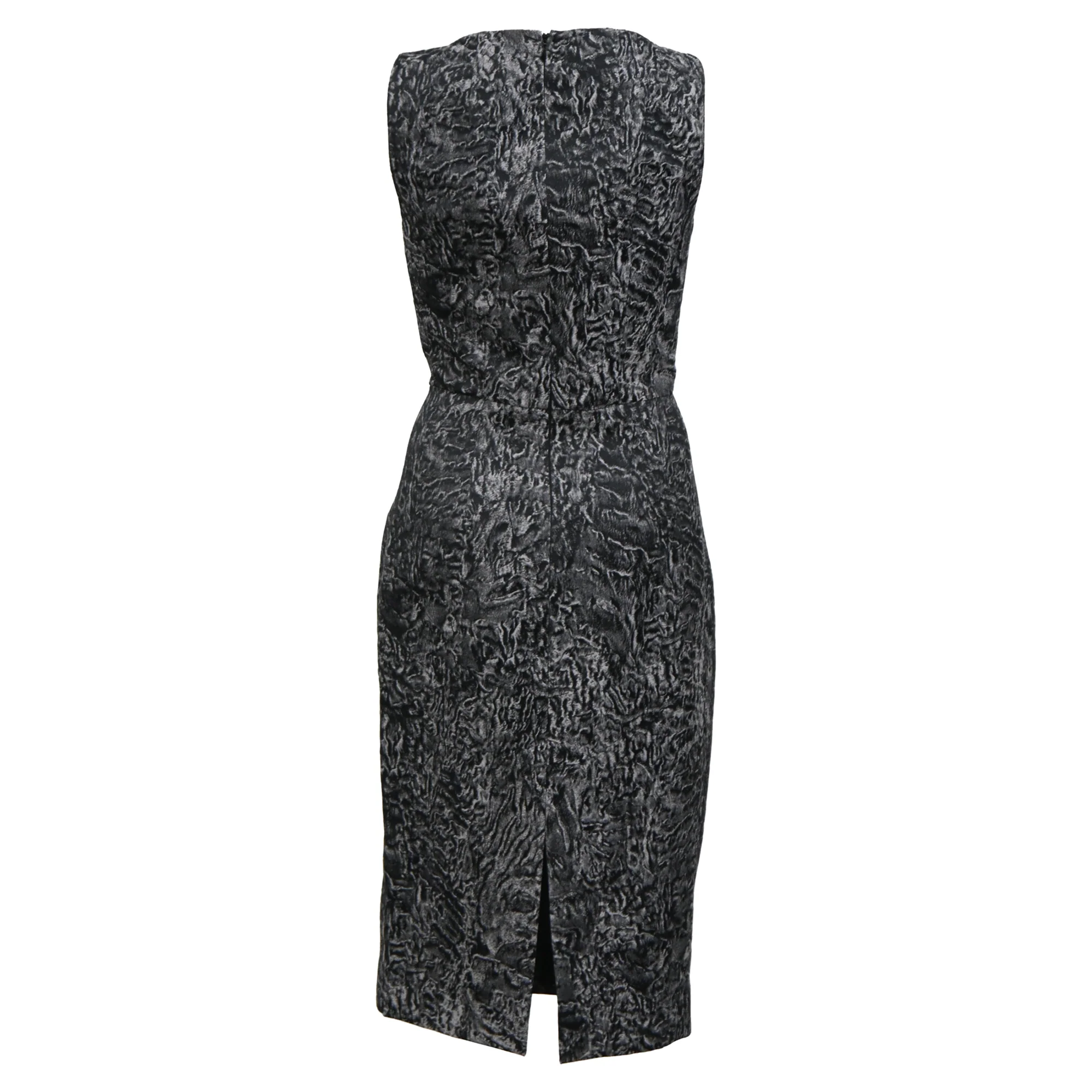 Women's Michael Kors Printed Knee-Length Dress in Black Wool - Image 3