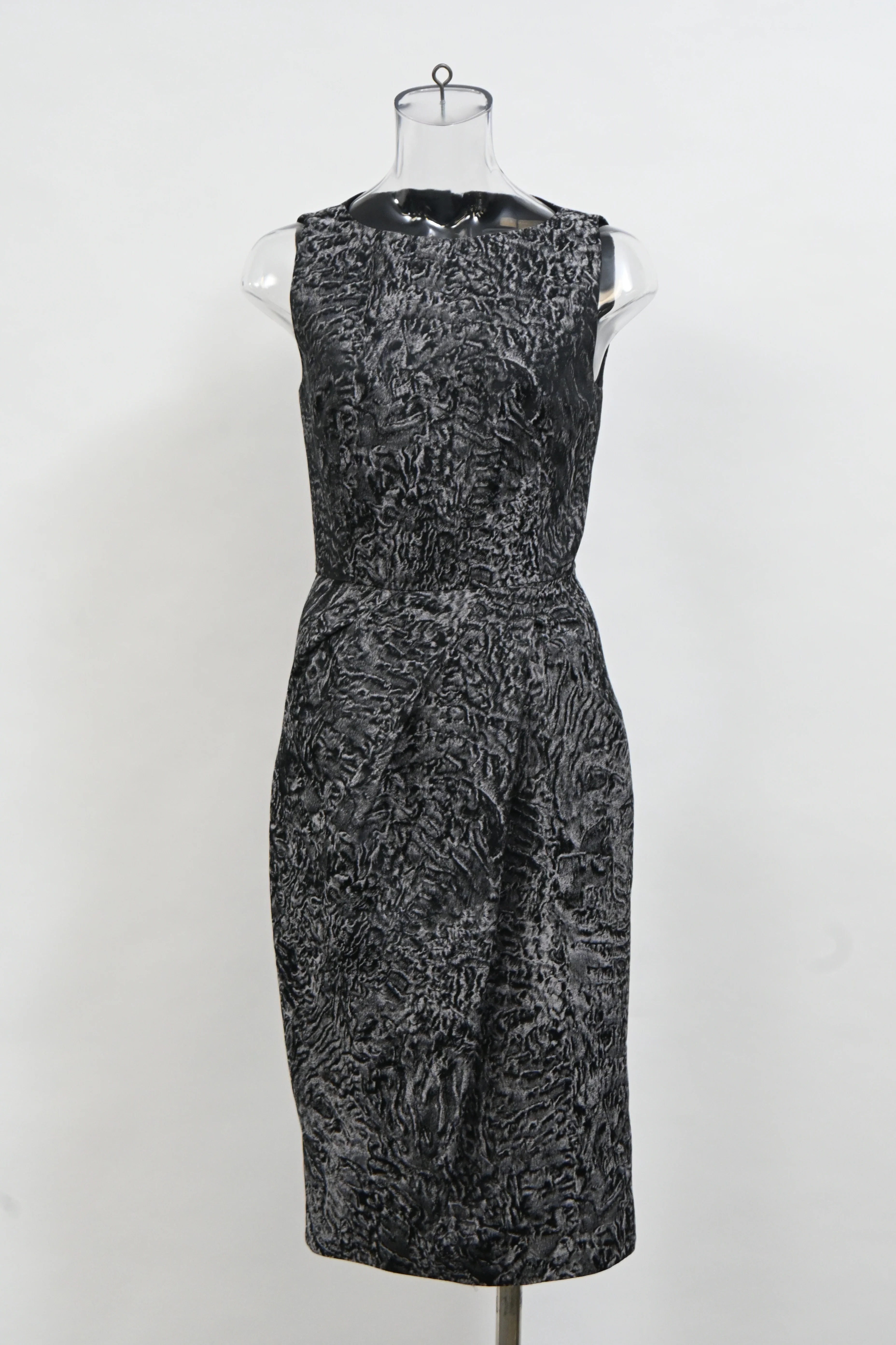 Women's Michael Kors Printed Knee-Length Dress in Black Wool - Image 6