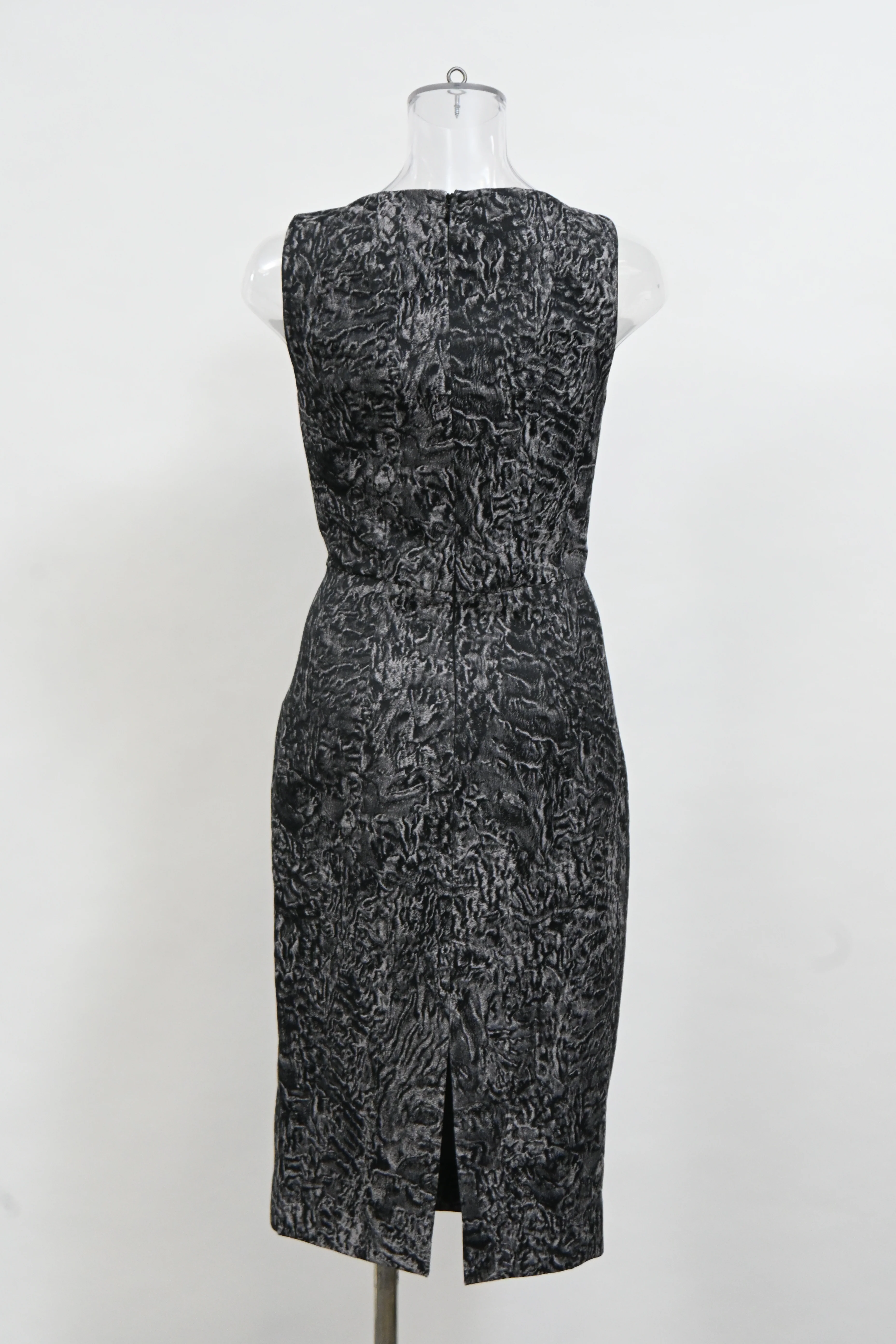 Women's Michael Kors Printed Knee-Length Dress in Black Wool - Image 8