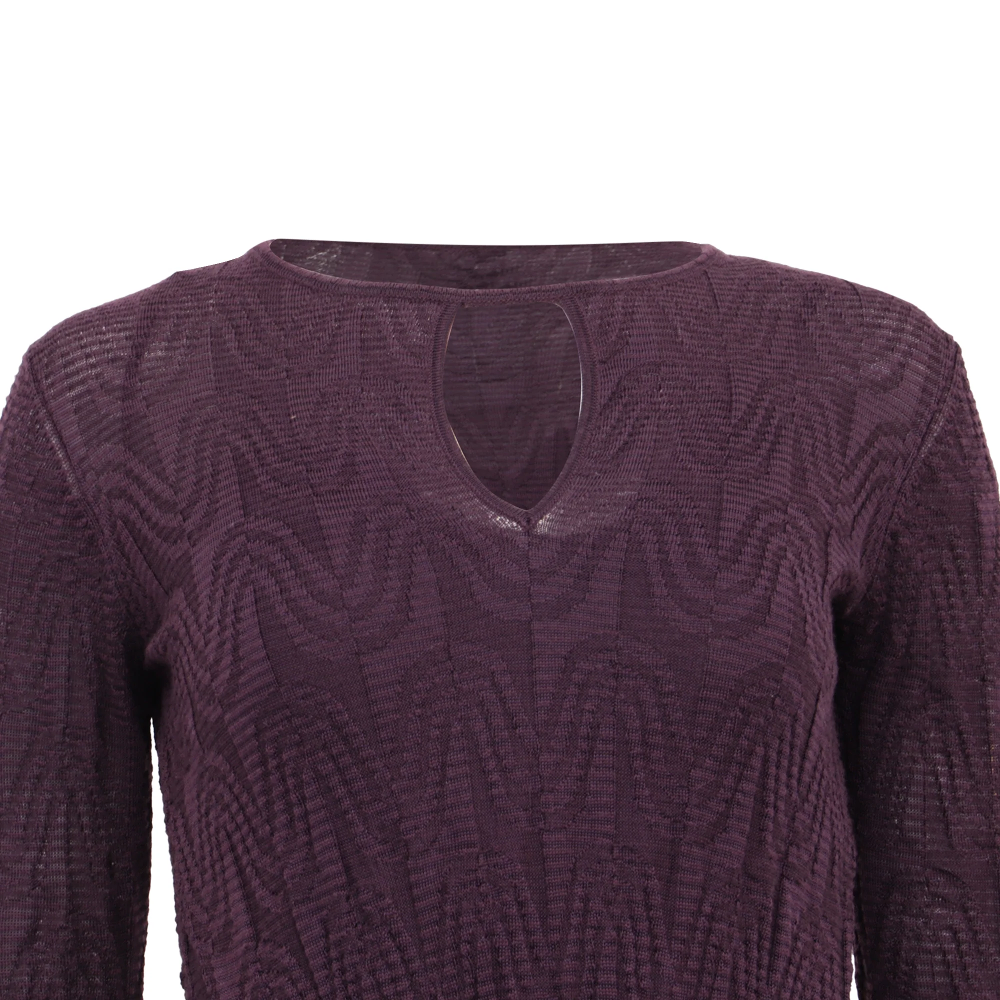 Women's M Missoni Keyhole Mini Dress in Purple Virgin Wool - Image 2