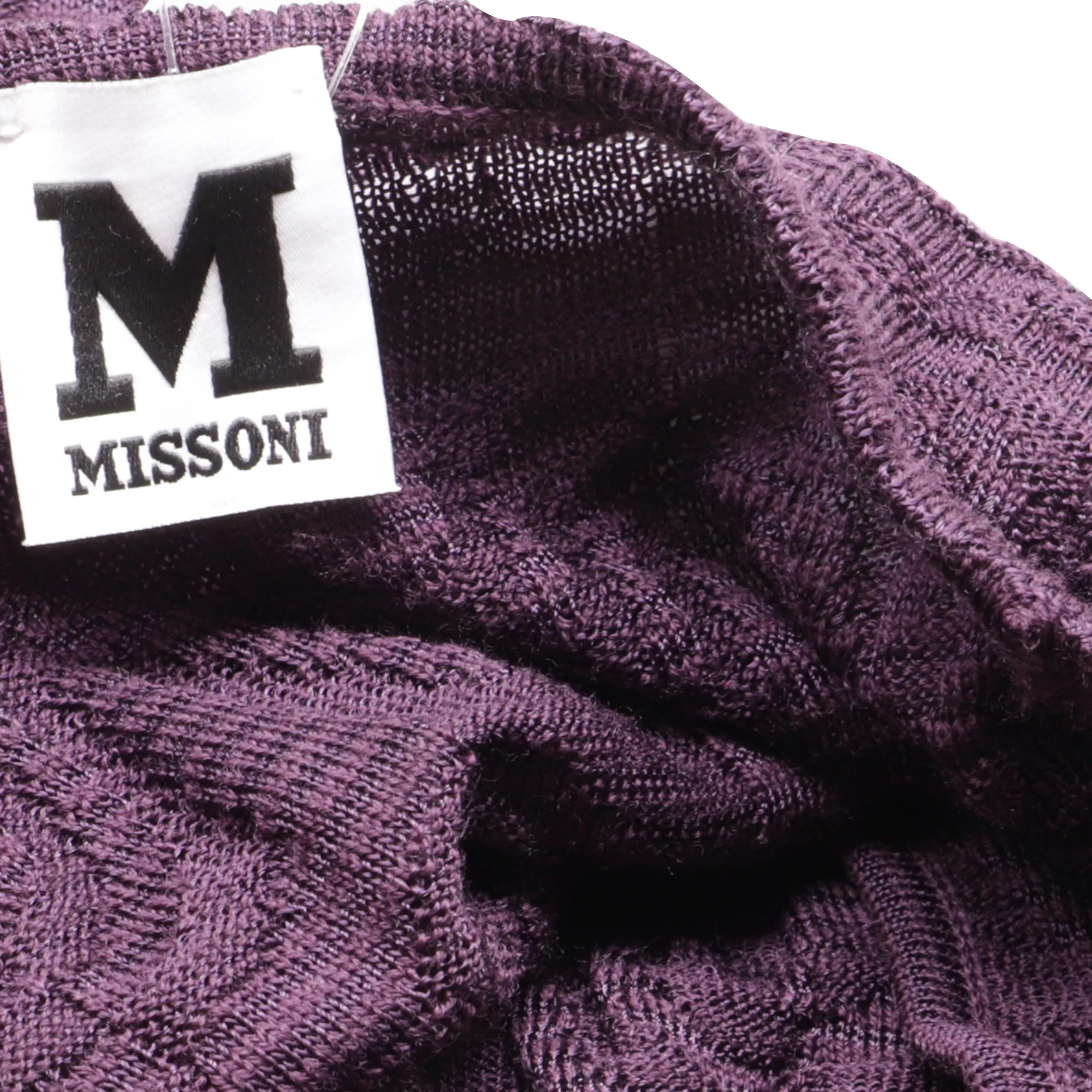 Women's M Missoni Keyhole Mini Dress in Purple Virgin Wool - Image 5