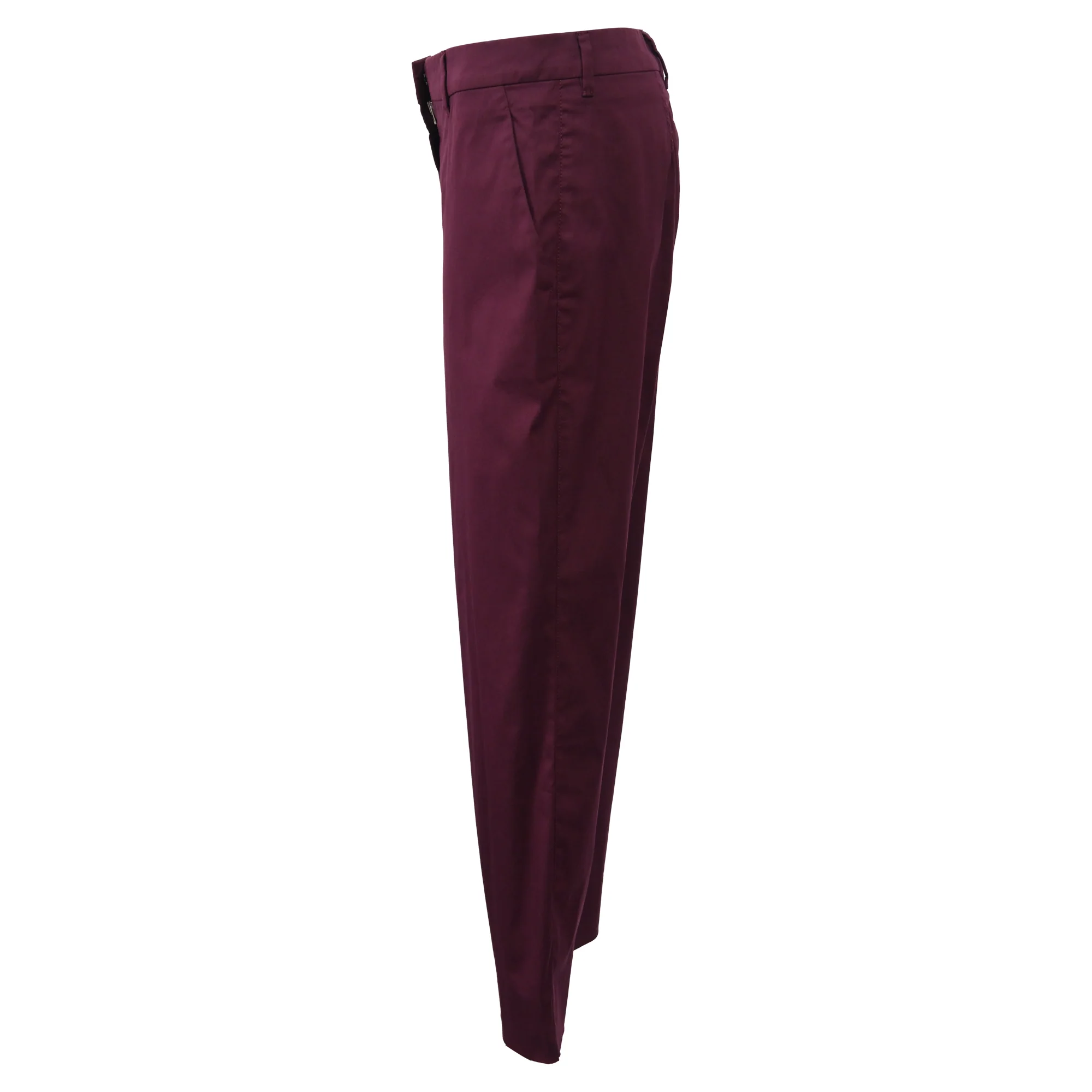 Women's Miu Miu Straight Leg Pants in Burgundy Cotton - Image 2