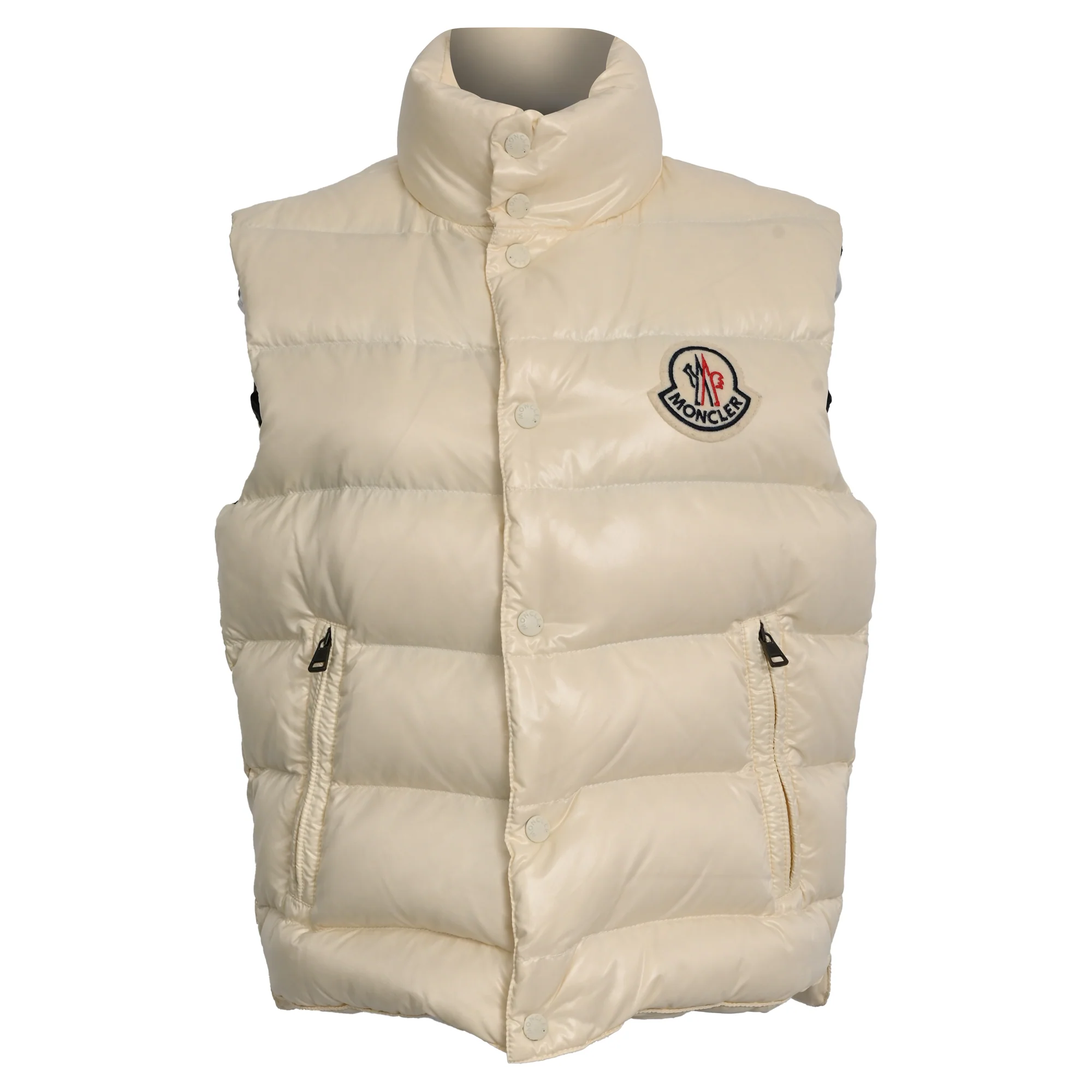 Men's Moncler Button-Down Gilet in Ivory Polyamide