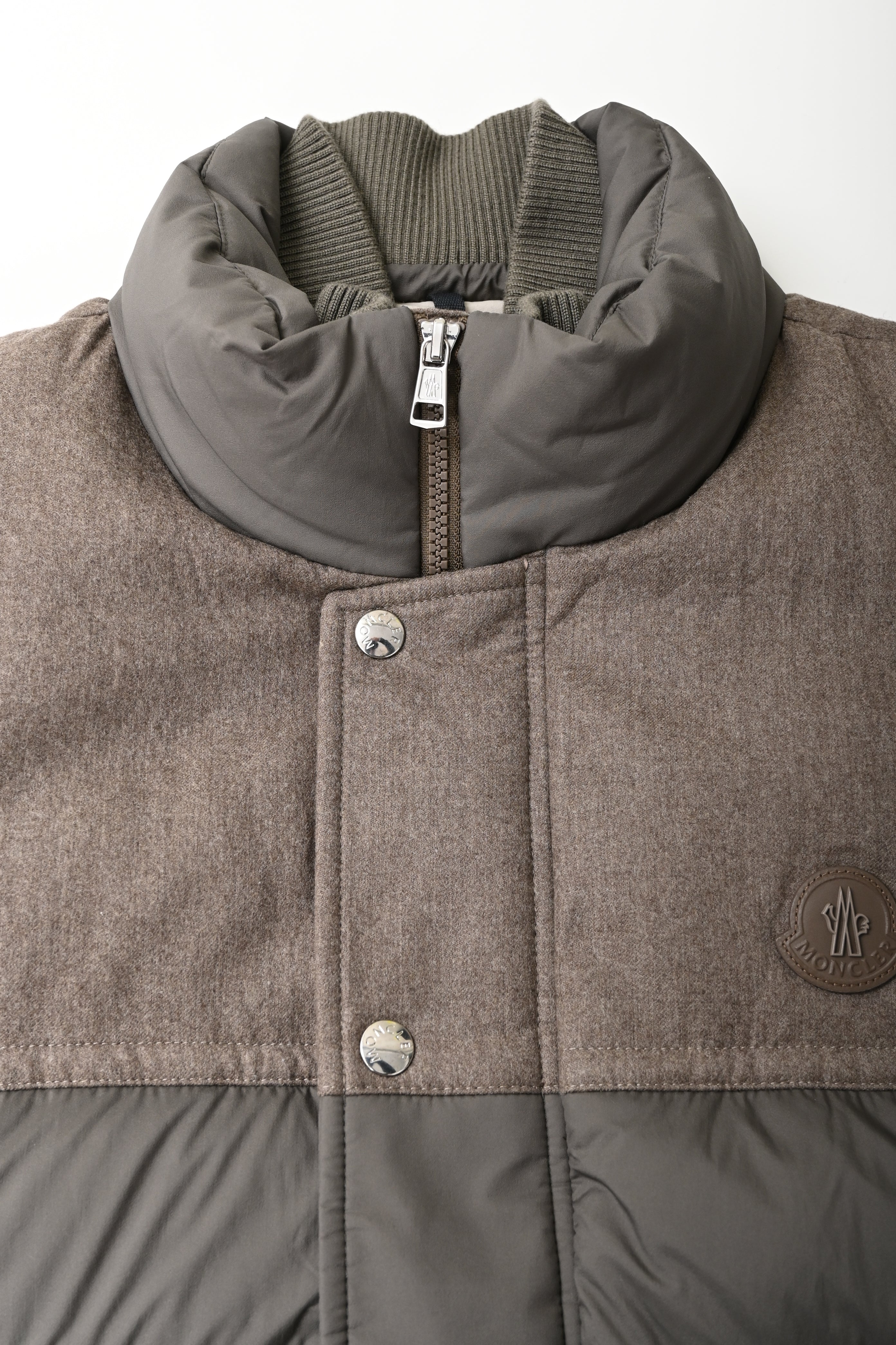 Men's  Moncler Rance Panelled Quilted Gilet in Brown Polyamide - Image 10