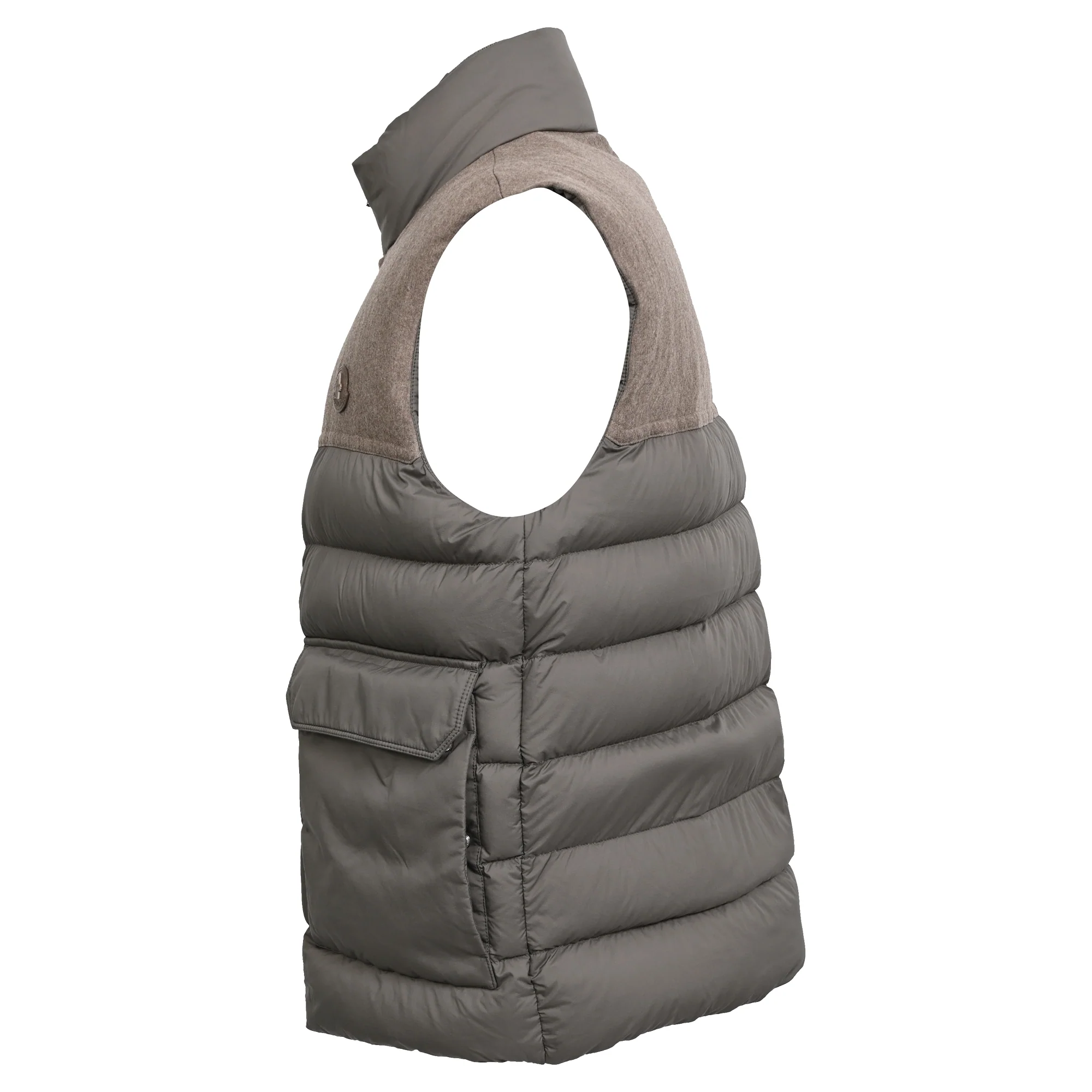 Men's  Moncler Rance Panelled Quilted Gilet in Brown Polyamide - Image 2