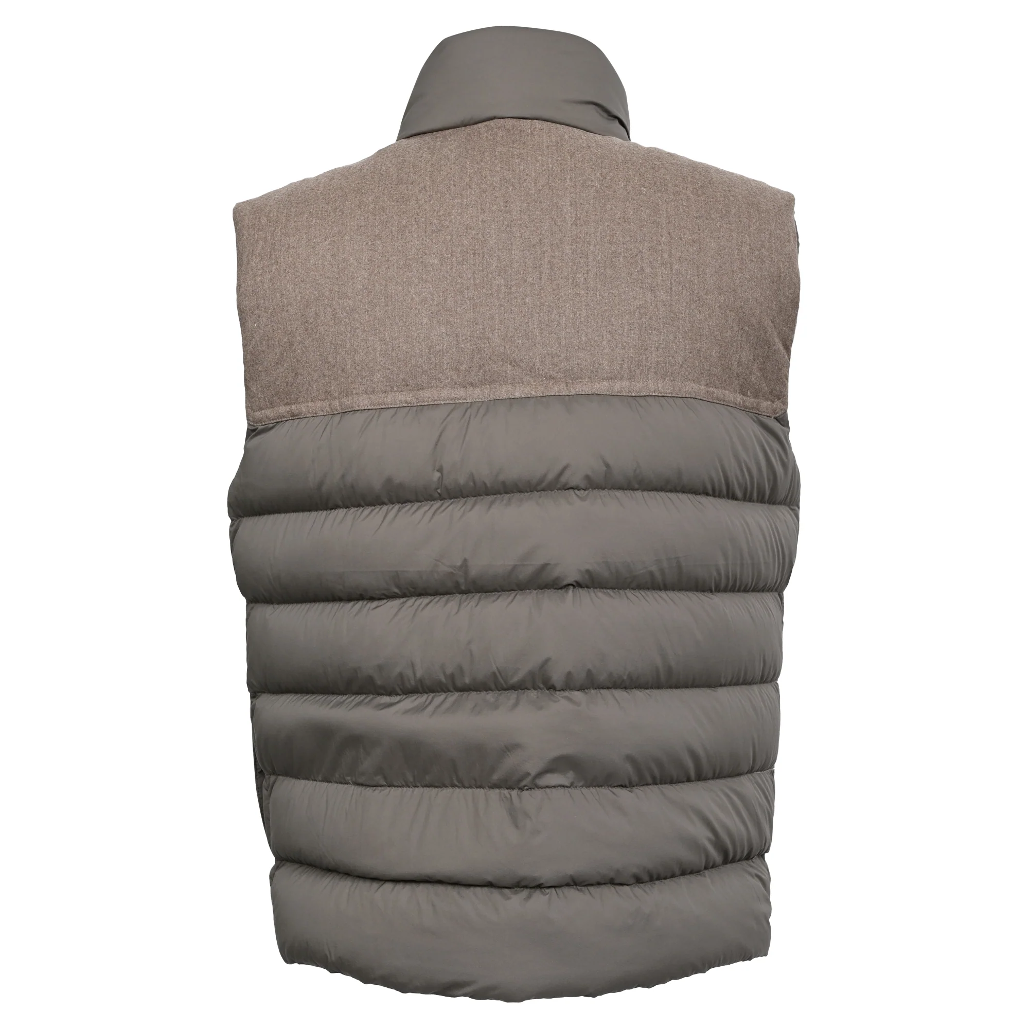 Men's  Moncler Rance Panelled Quilted Gilet in Brown Polyamide - Image 3