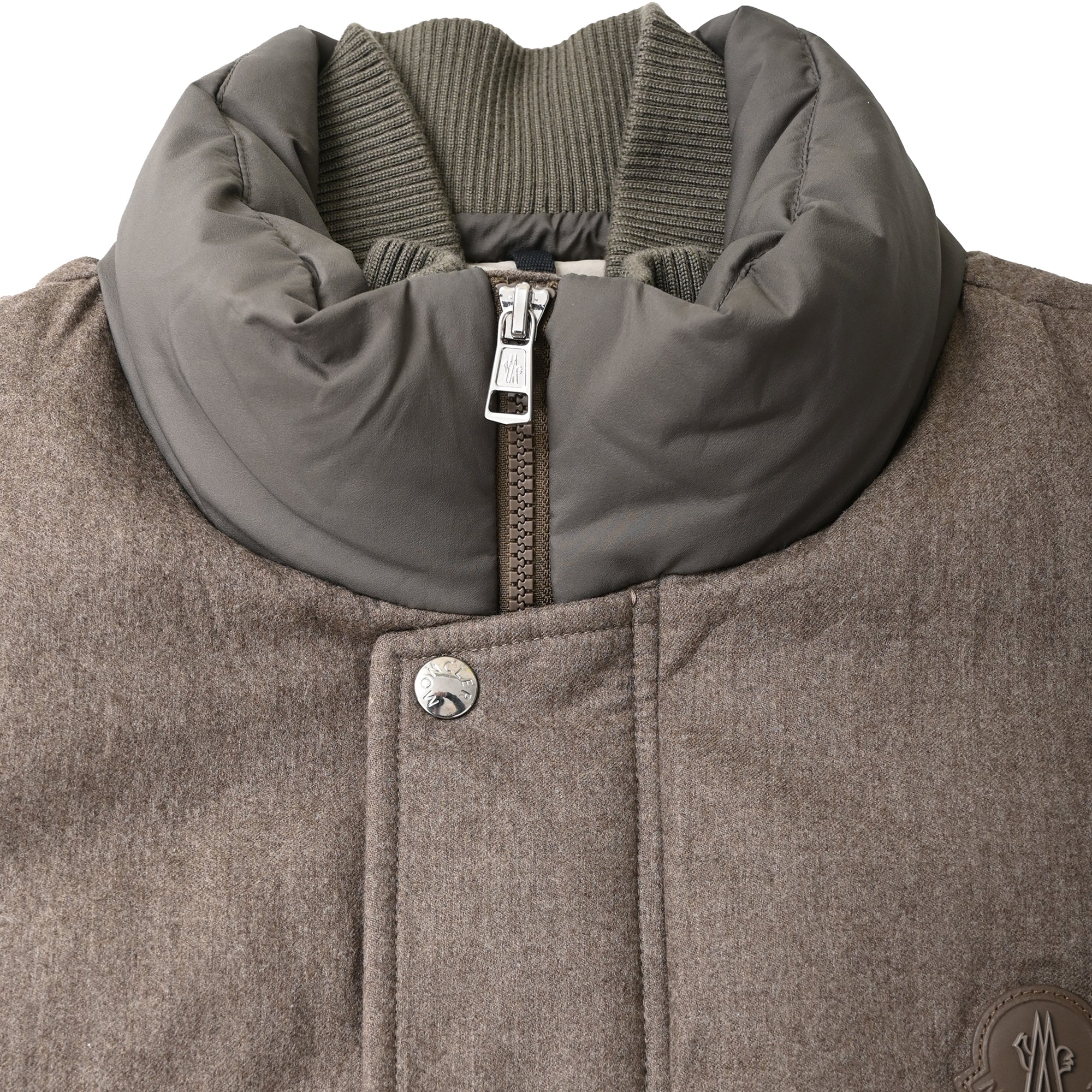 Men's  Moncler Rance Panelled Quilted Gilet in Brown Polyamide - Image 5