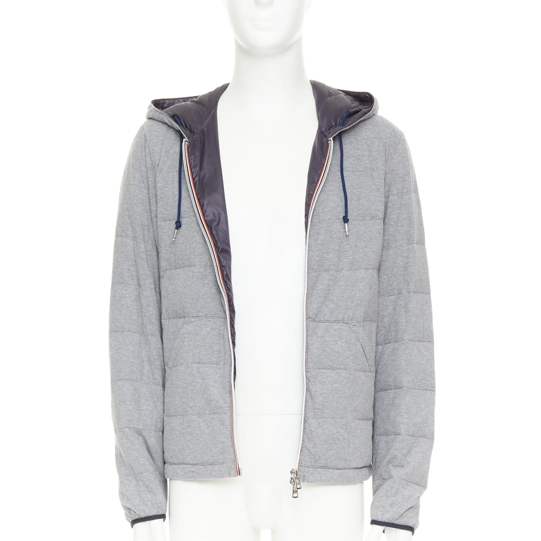 Women's MONCLER Leford Giubbotto Norme Afnor G32-003 grey cotton padded jacket Sz.3 L - Image 3