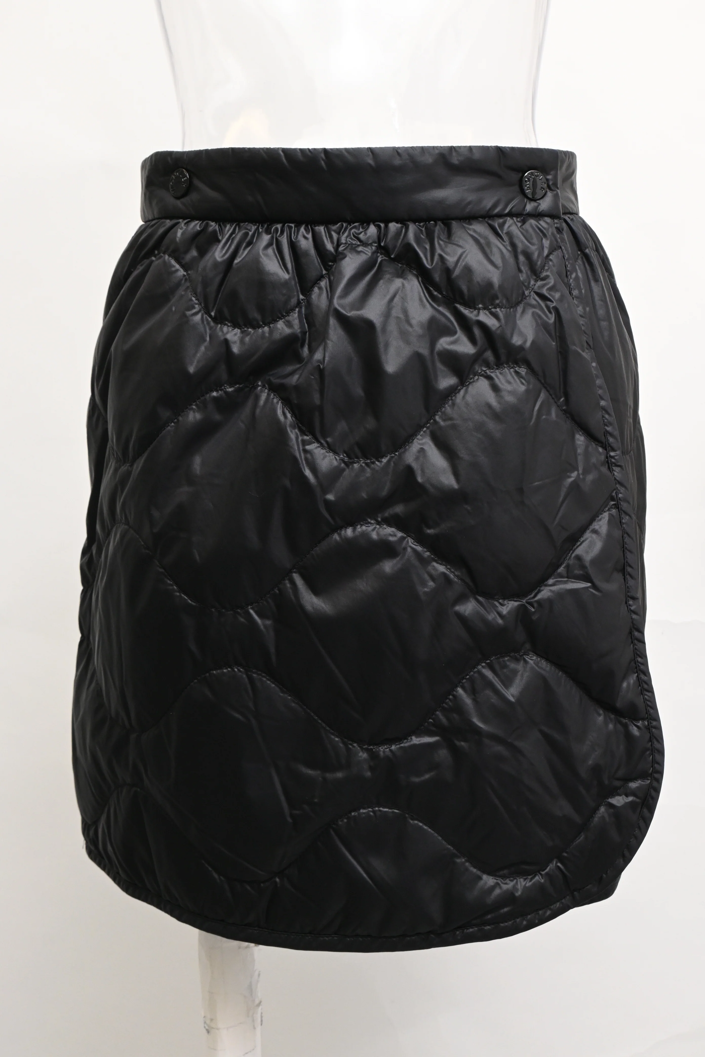 Women's Moncler Quilted Down Mini Skirt in Black Polyamide - Image 6