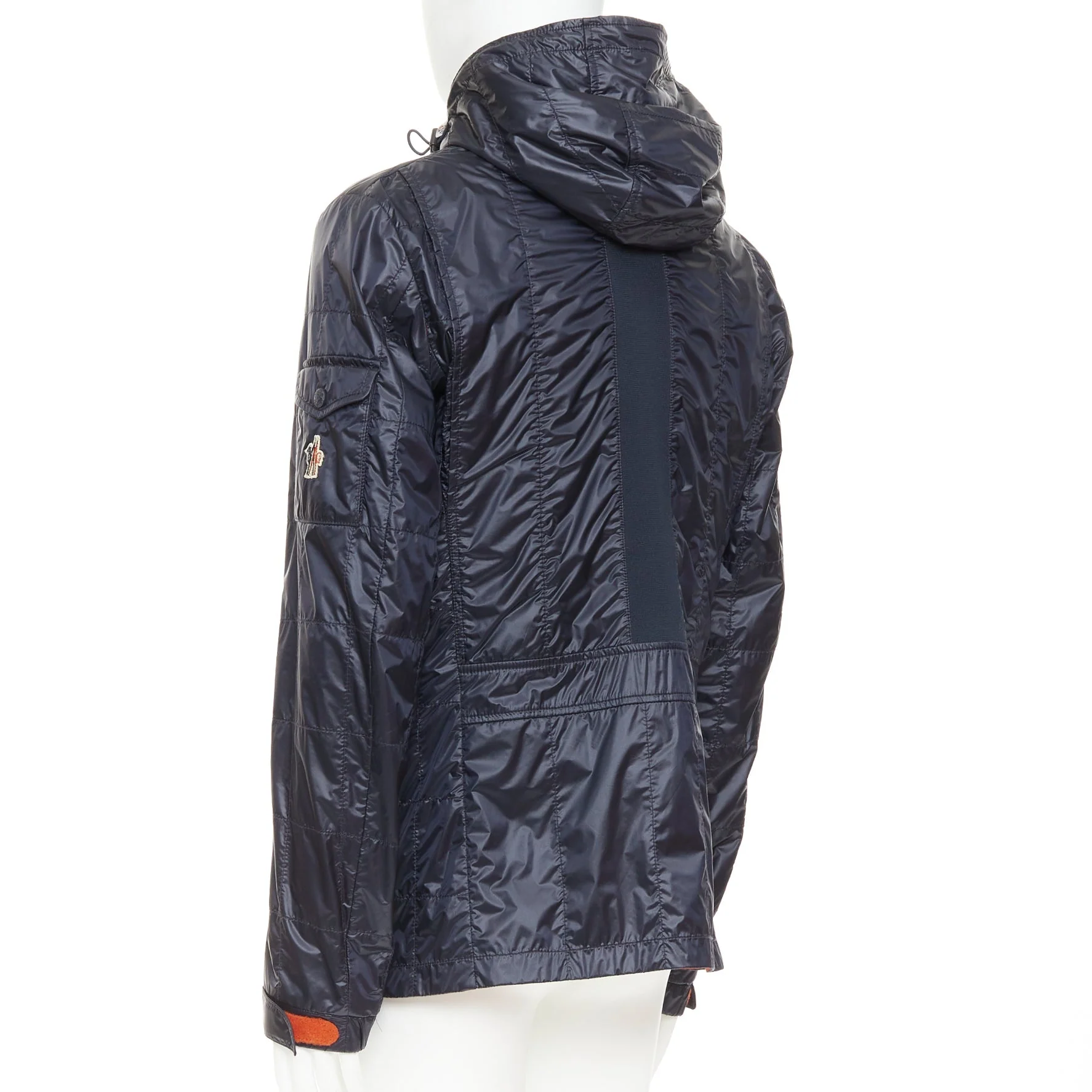 Women's MONCLER Sauldre Giubbotto navy nylon lightweight quilted field jacket Sz.4 XL - Image 7