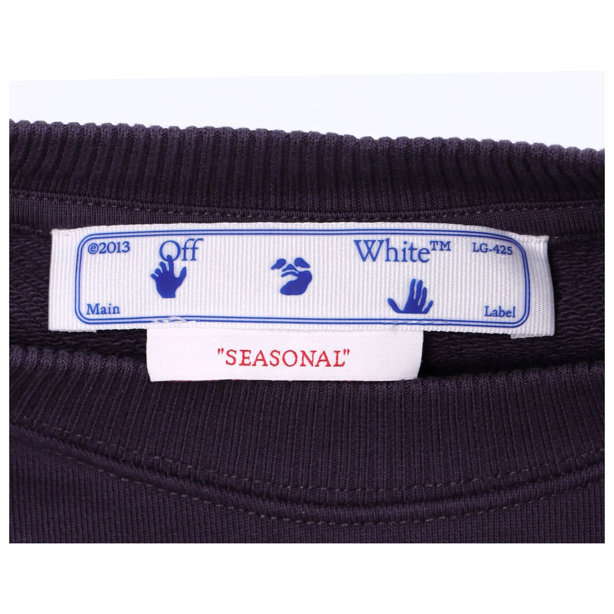 Men's Off-White Black Cotton Logo T-Shirt - Image 4