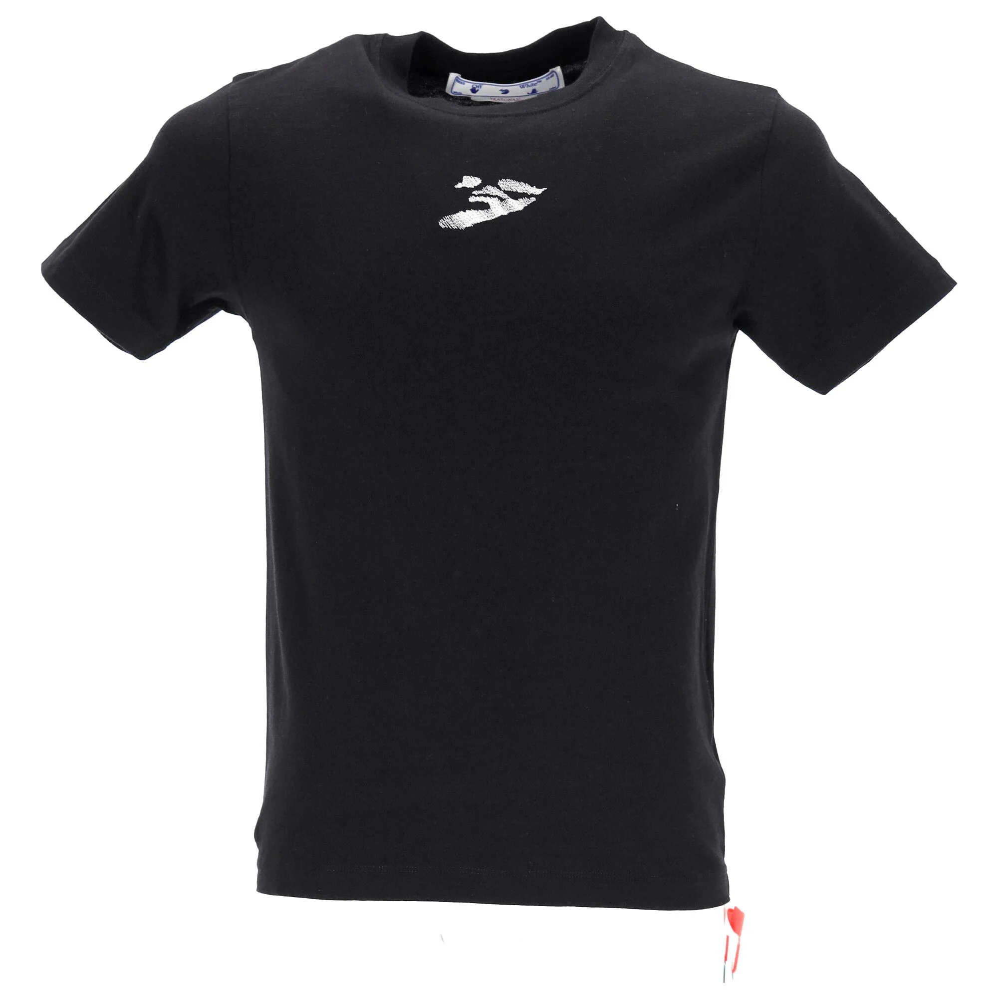 Men's Off-White Black Cotton Logo T-Shirt