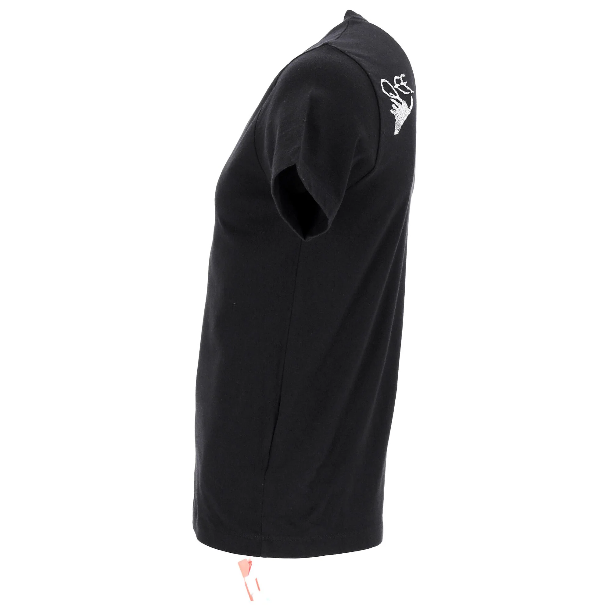Men's Off-White Black Cotton Logo T-Shirt - Image 2