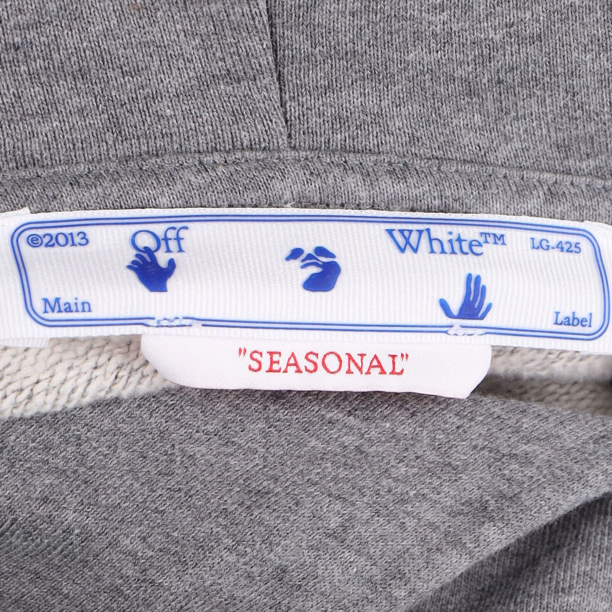 Men's Off-White Hoodie grey with print - Image 4