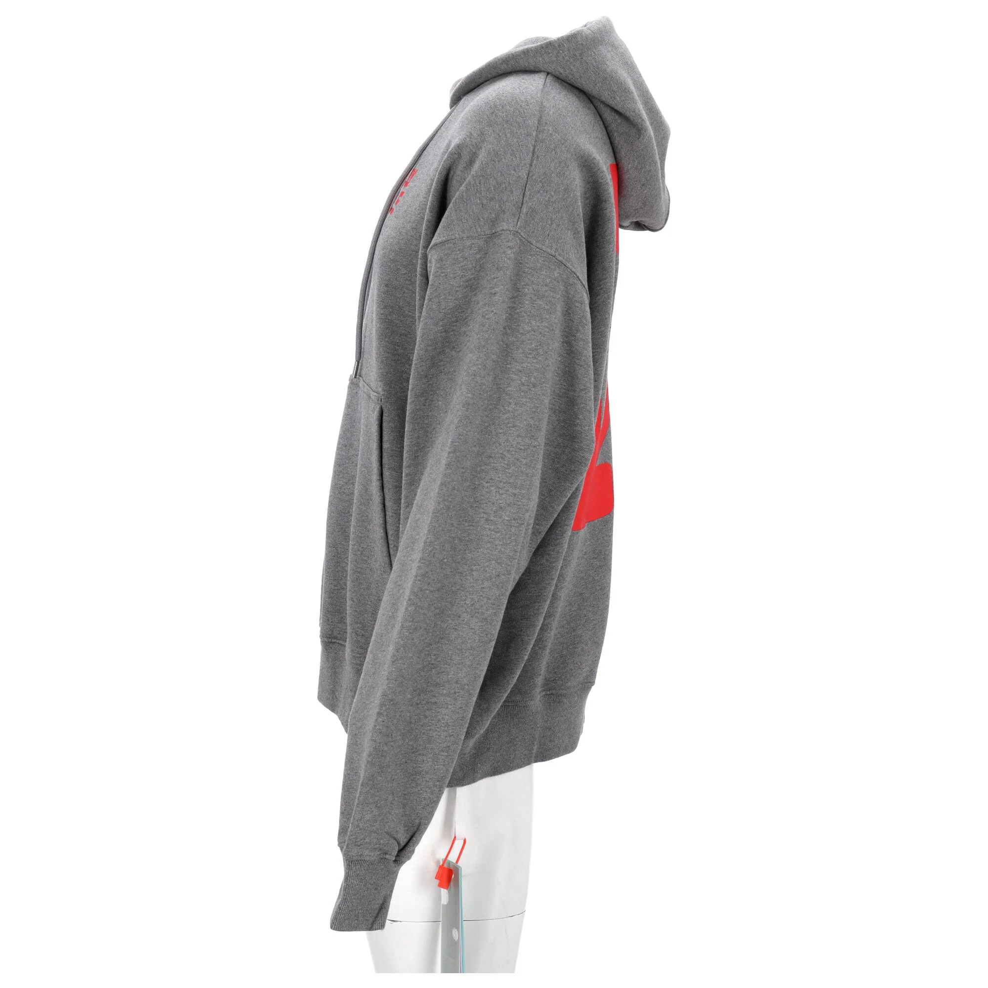 Men's Off-White Hoodie grey with print - Image 6