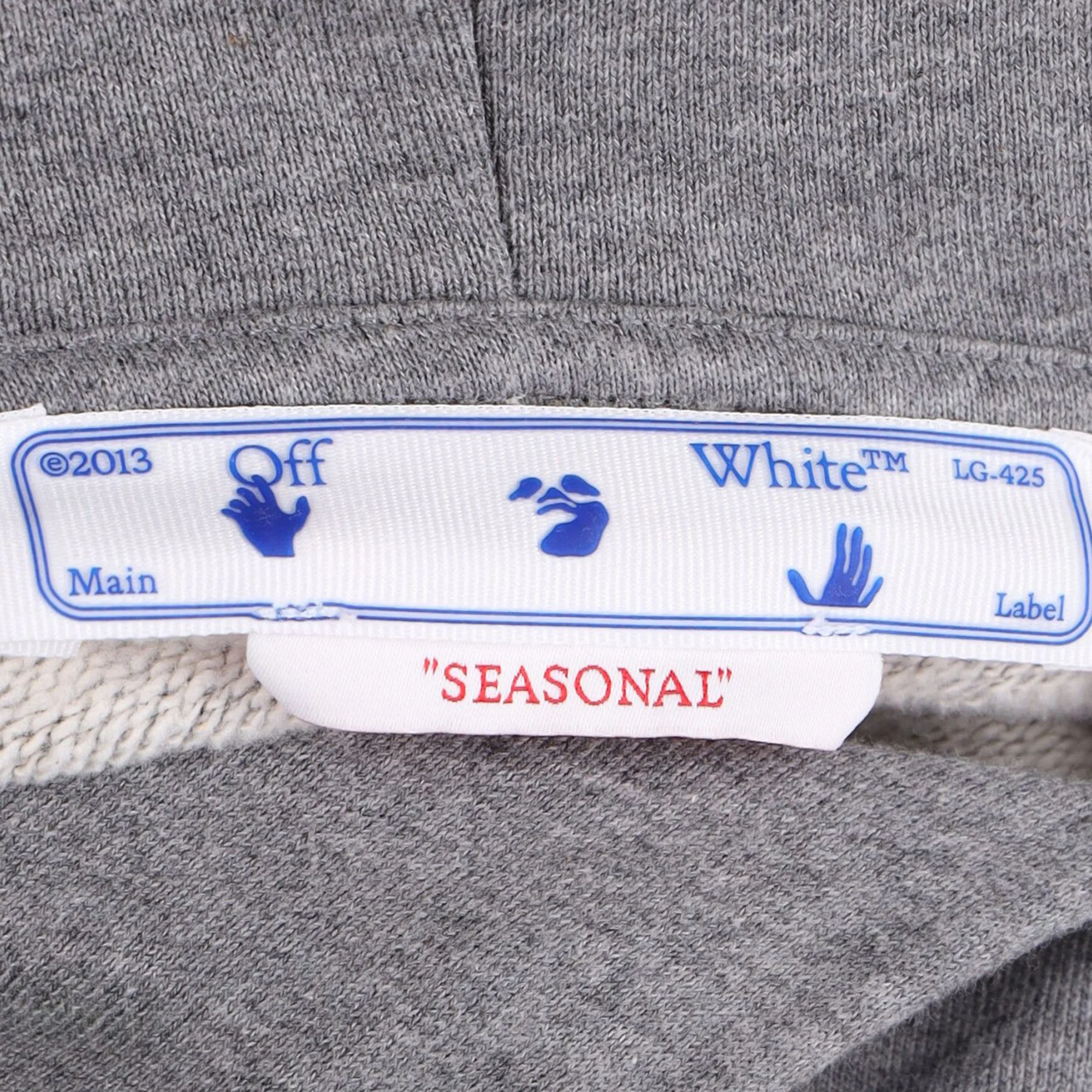 Men's Off-White Hoodie grey with print - Image 4