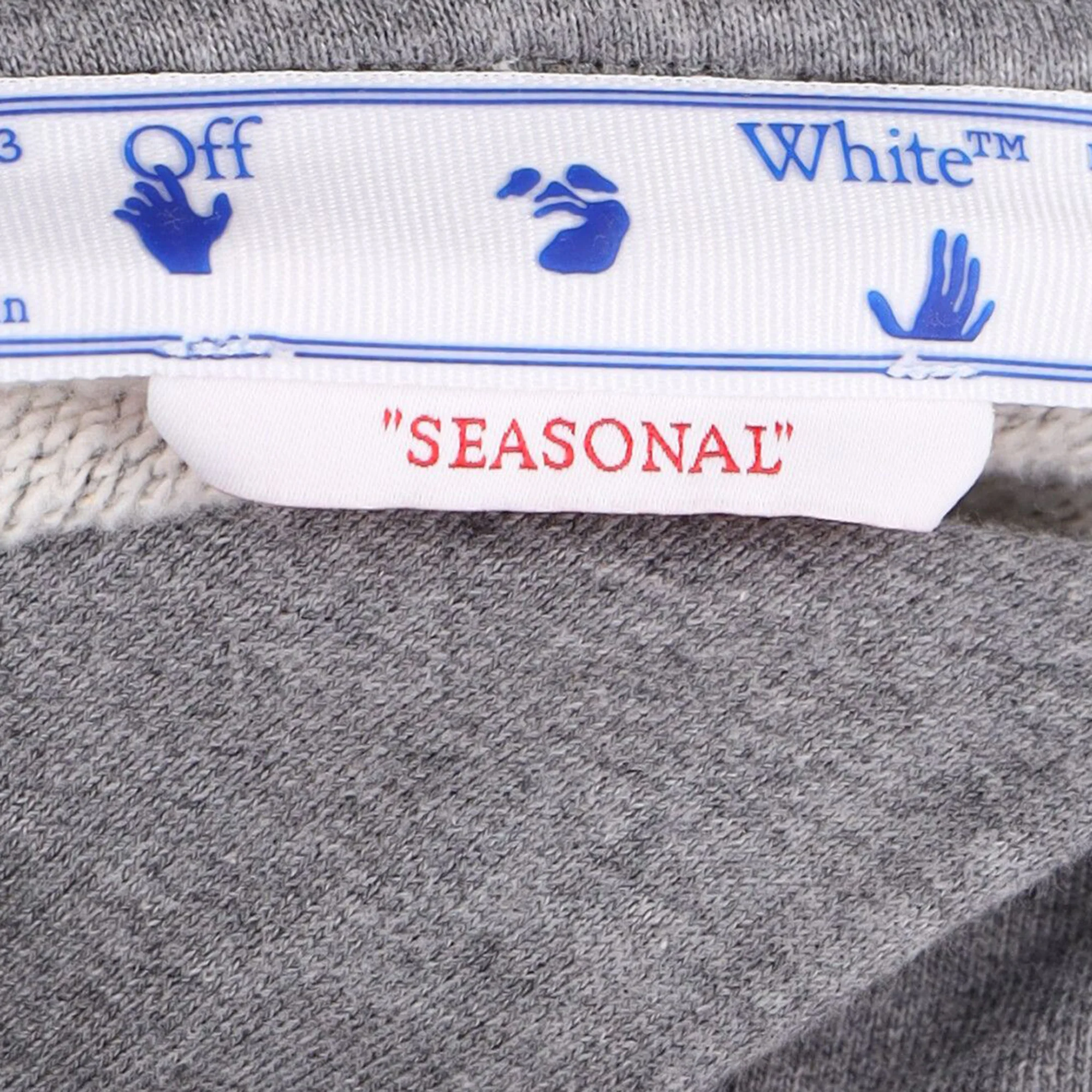 Men's Off-White Hoodie grey with print - Image 4