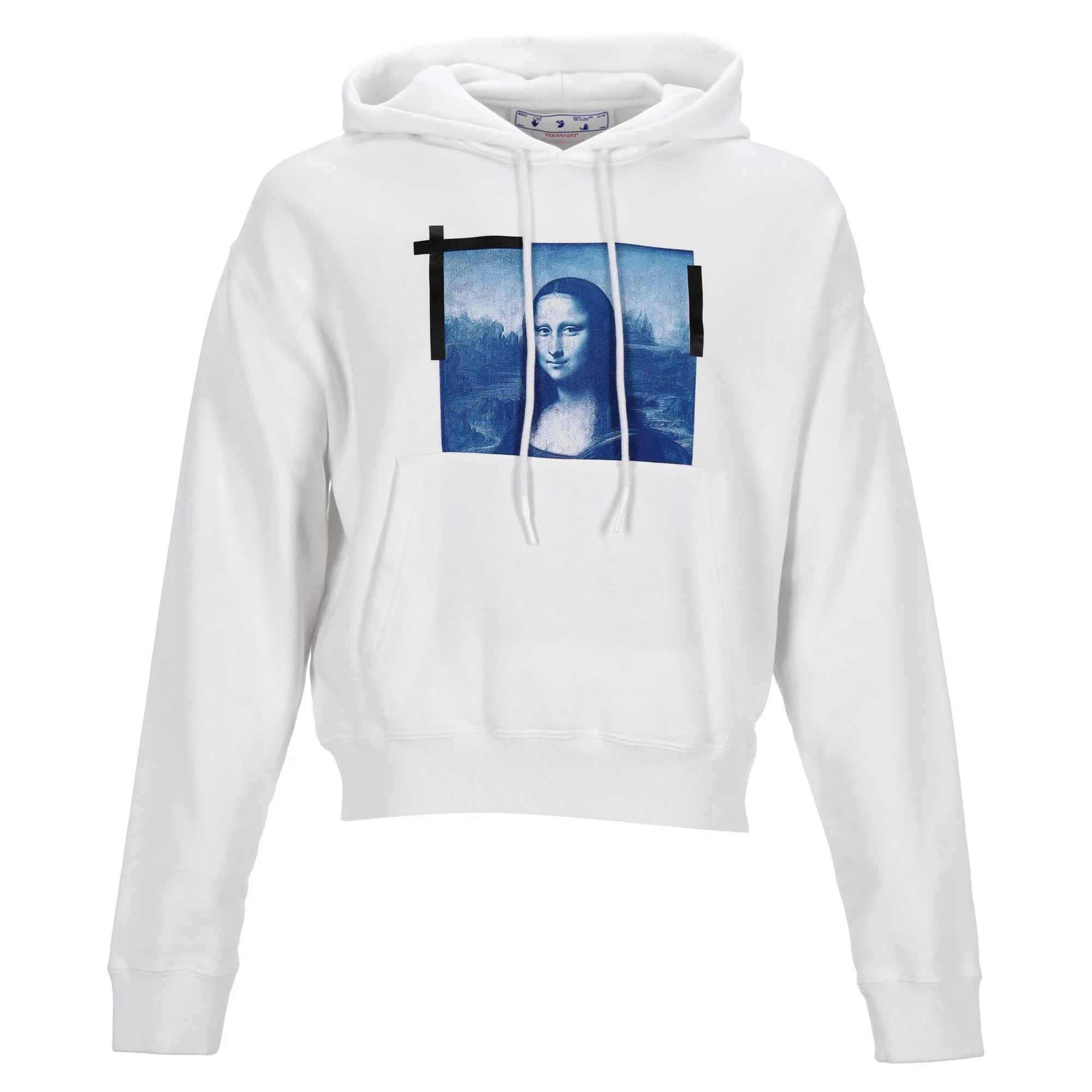 Men's Off-White Hoodie with Mona Lisa-Print