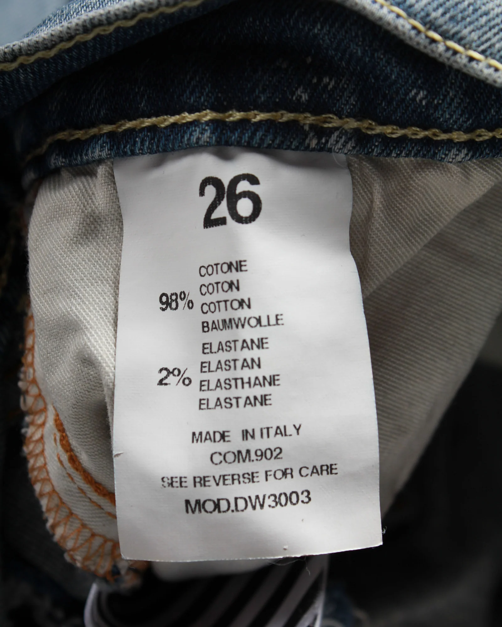 Women's Off-White Distressed Straight Leg Denim Jeans in Blue Cotton - Image 3
