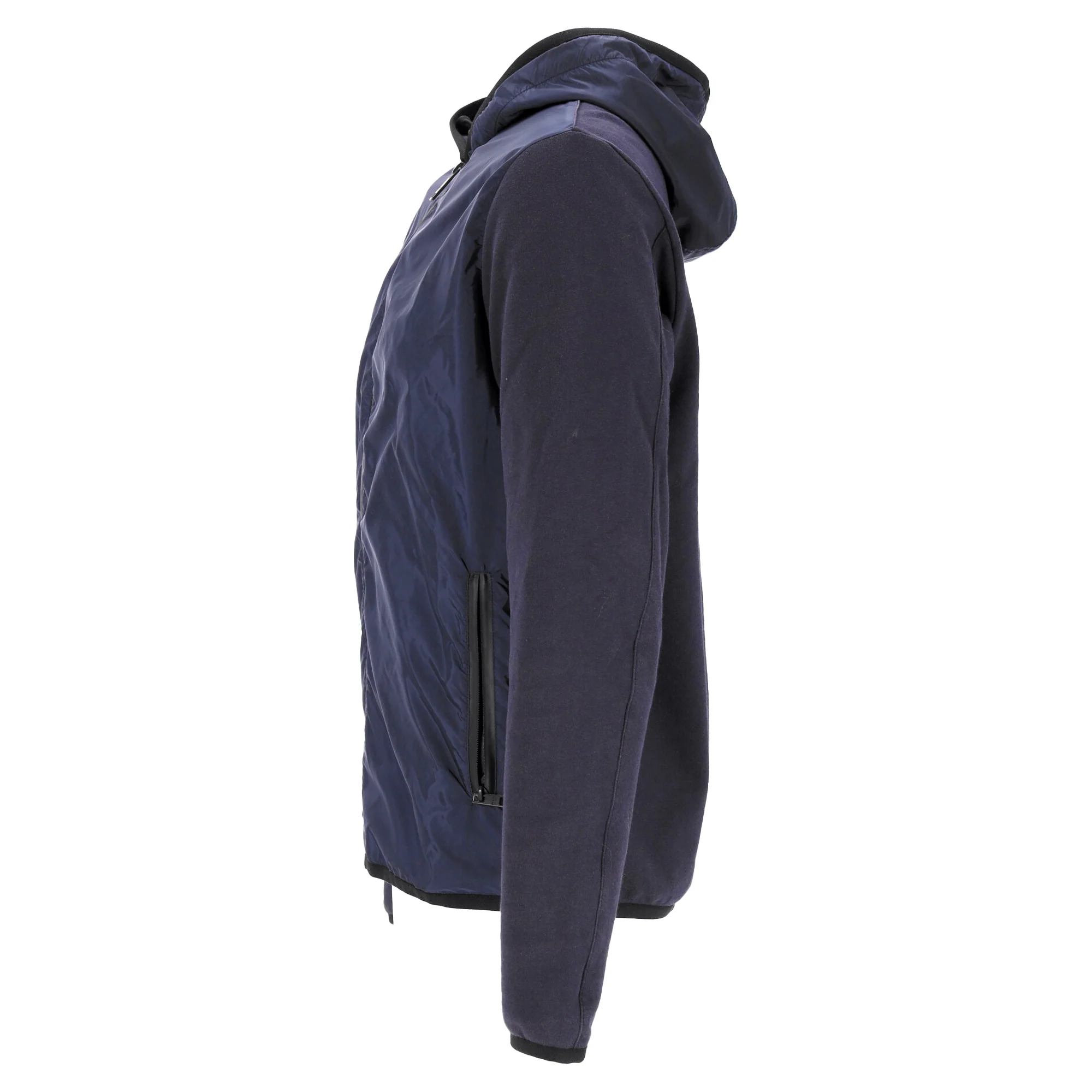 Men's Prada Zipped Hoodie in Navy Blue Cotton and Nylon - Image 2