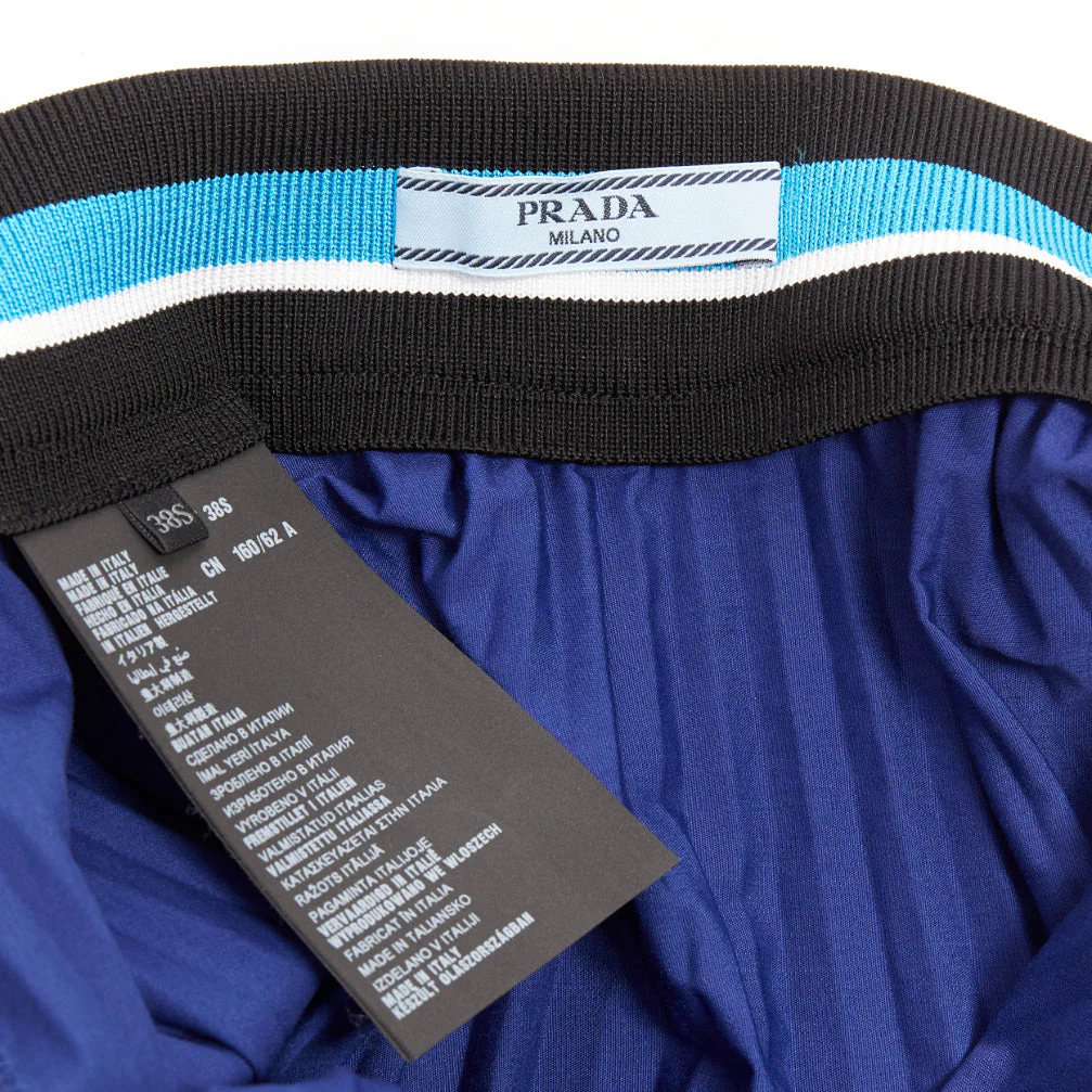 Women's PRADA 2014 royal blue ribbed waistband accordion pleated tennis skirt IT38 XS - Image 8