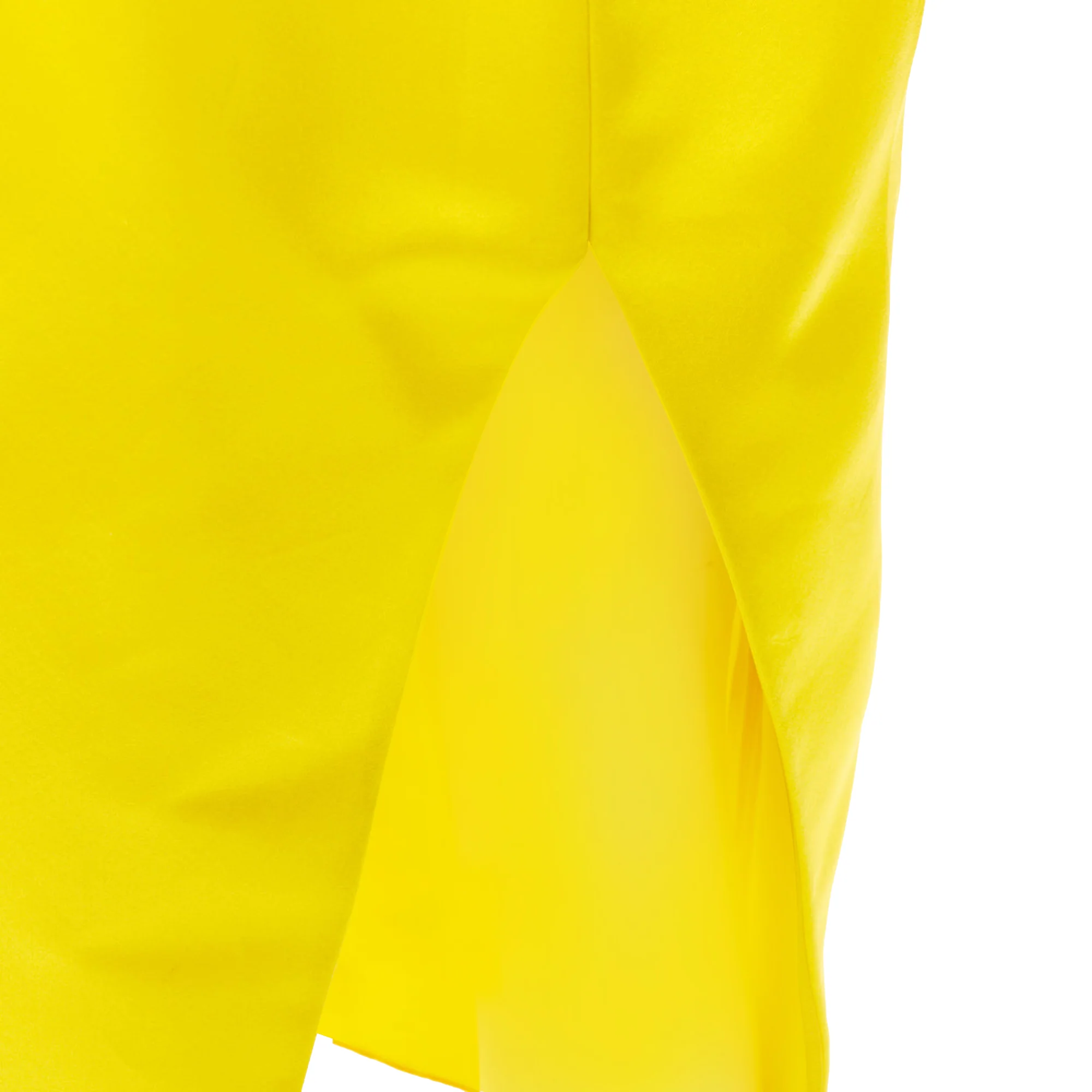 Women's PRADA 2022 Raf Simons Runway yellow satin split high waisted midi skirt IT42 M - Image 6