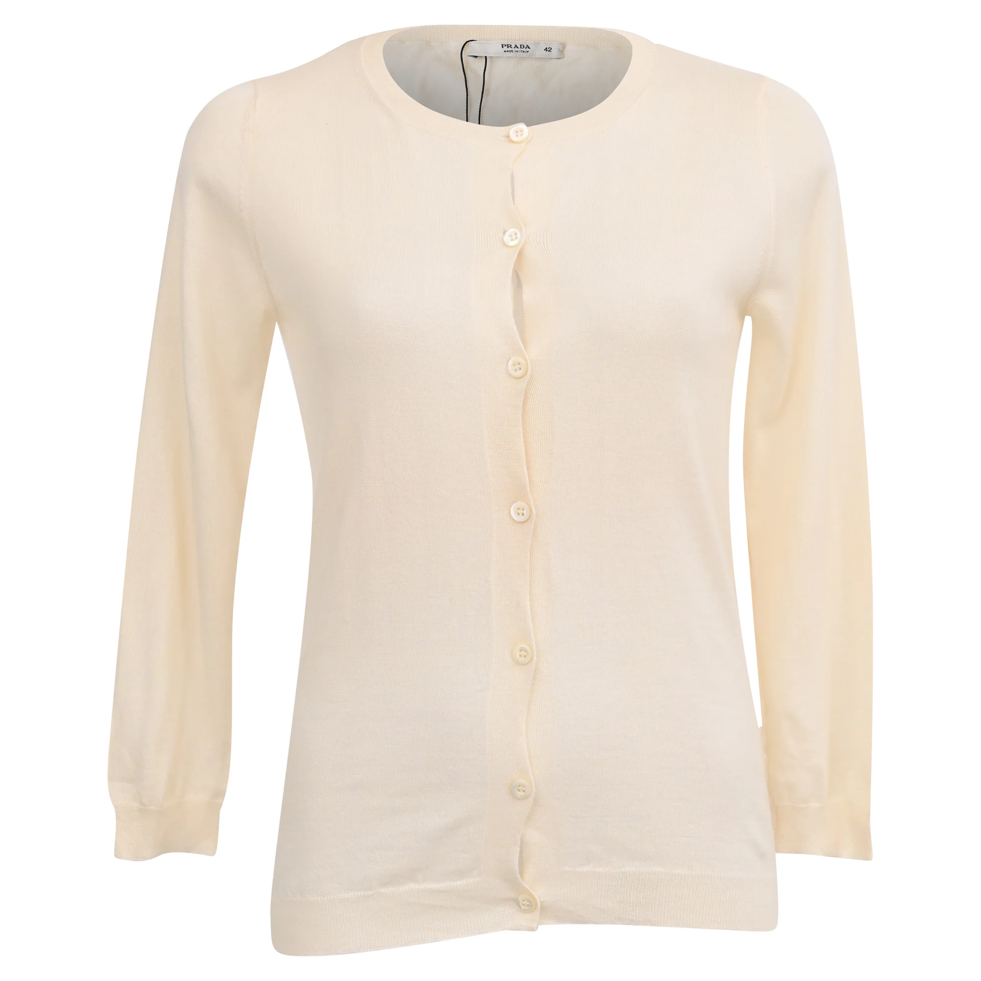 Women's Prada Buttoned Cardigan in Ivory Cashmere