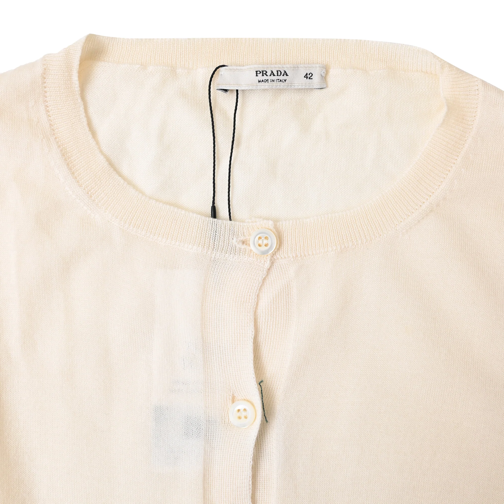 Women's Prada Buttoned Cardigan in Ivory Cashmere - Image 5