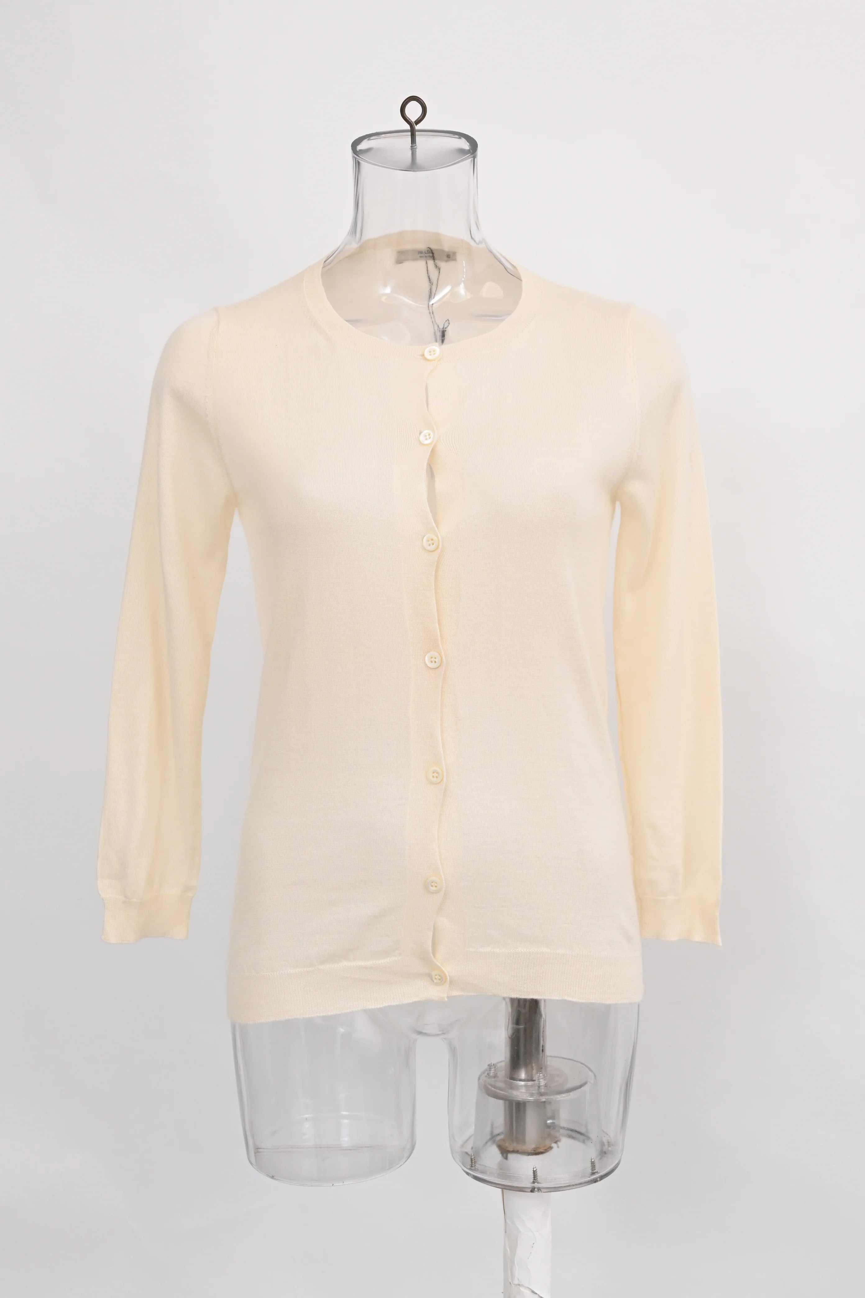 Women's Prada Buttoned Cardigan in Ivory Cashmere - Image 6