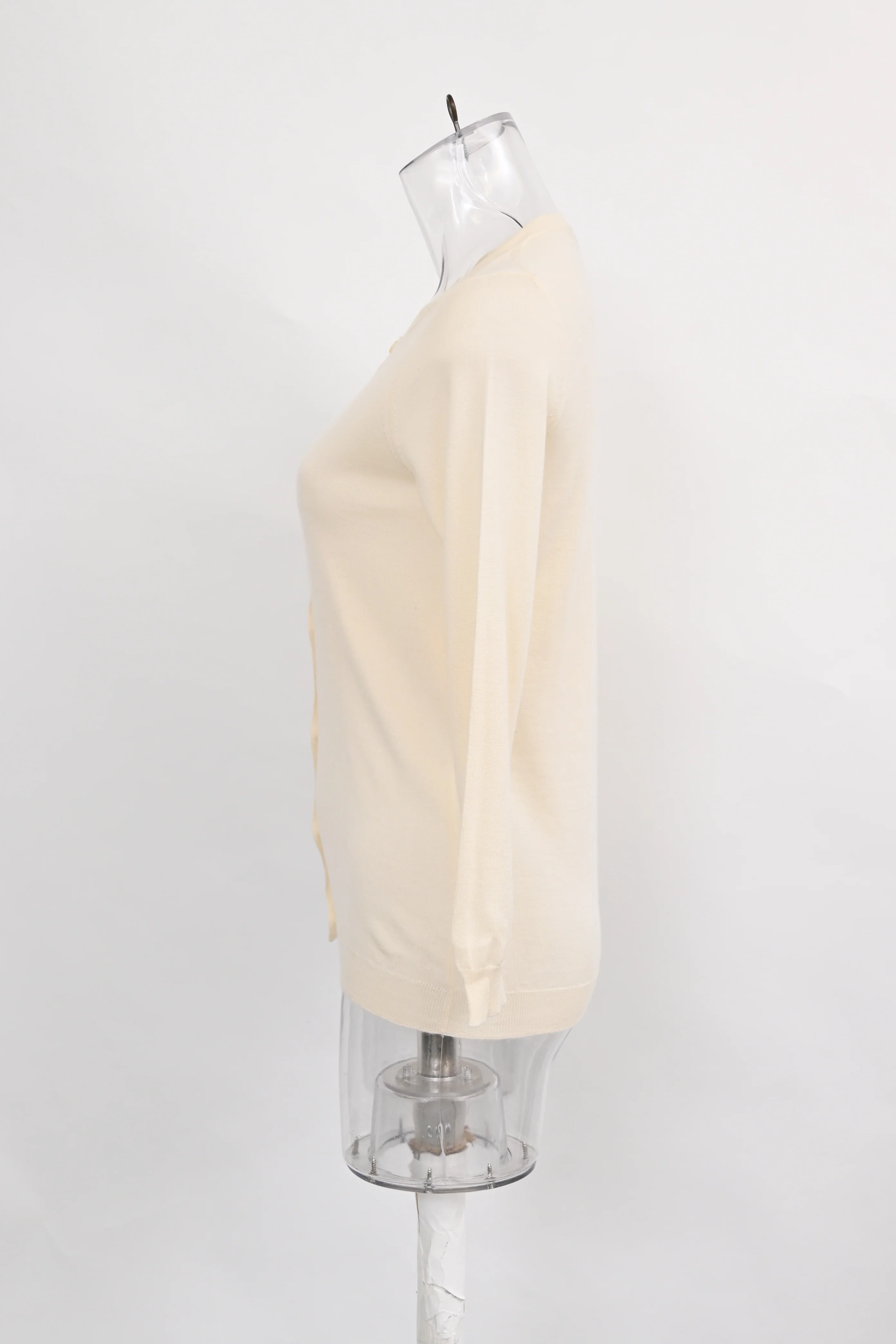 Women's Prada Buttoned Cardigan in Ivory Cashmere - Image 7