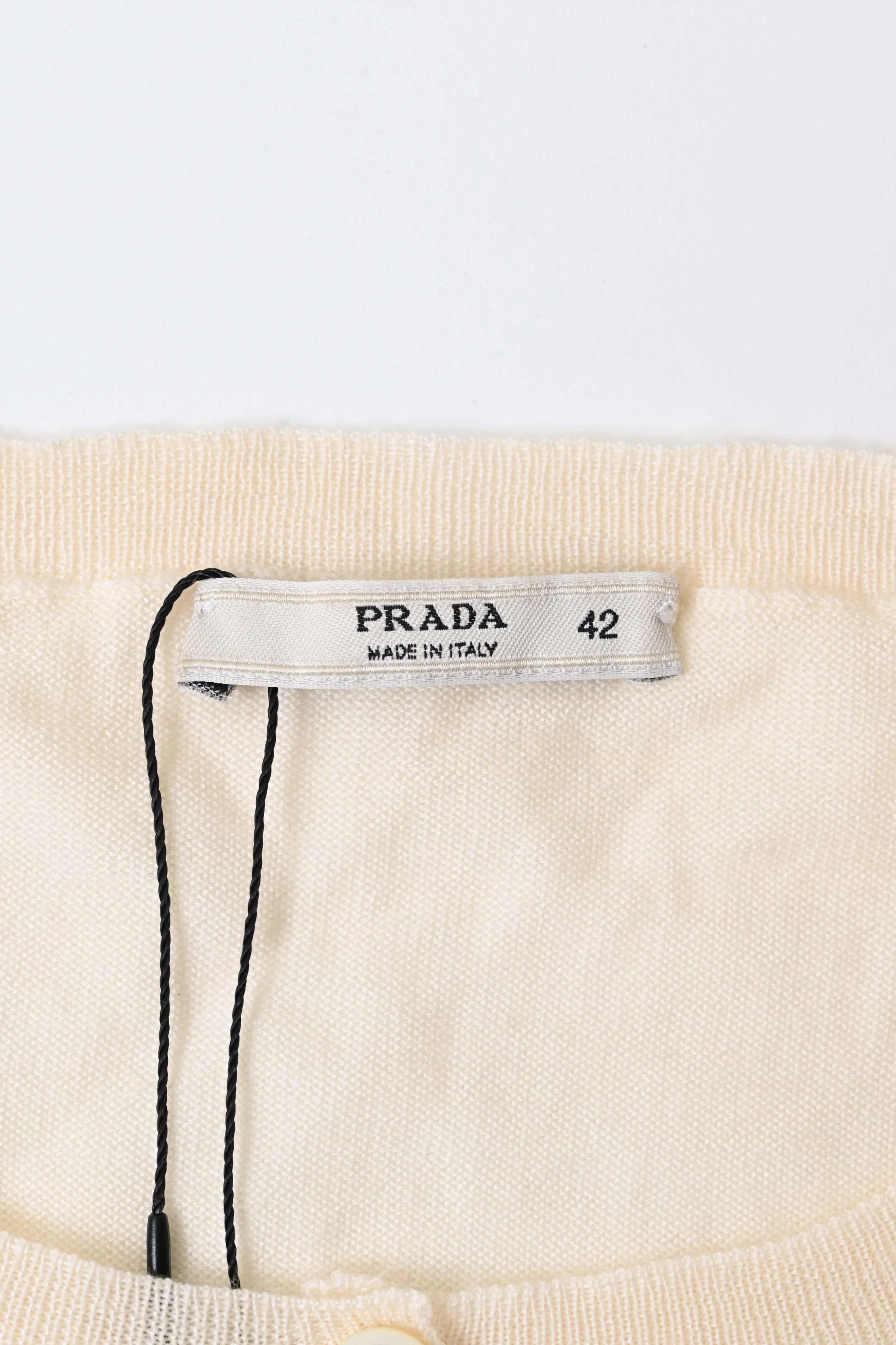 Women's Prada Buttoned Cardigan in Ivory Cashmere - Image 8