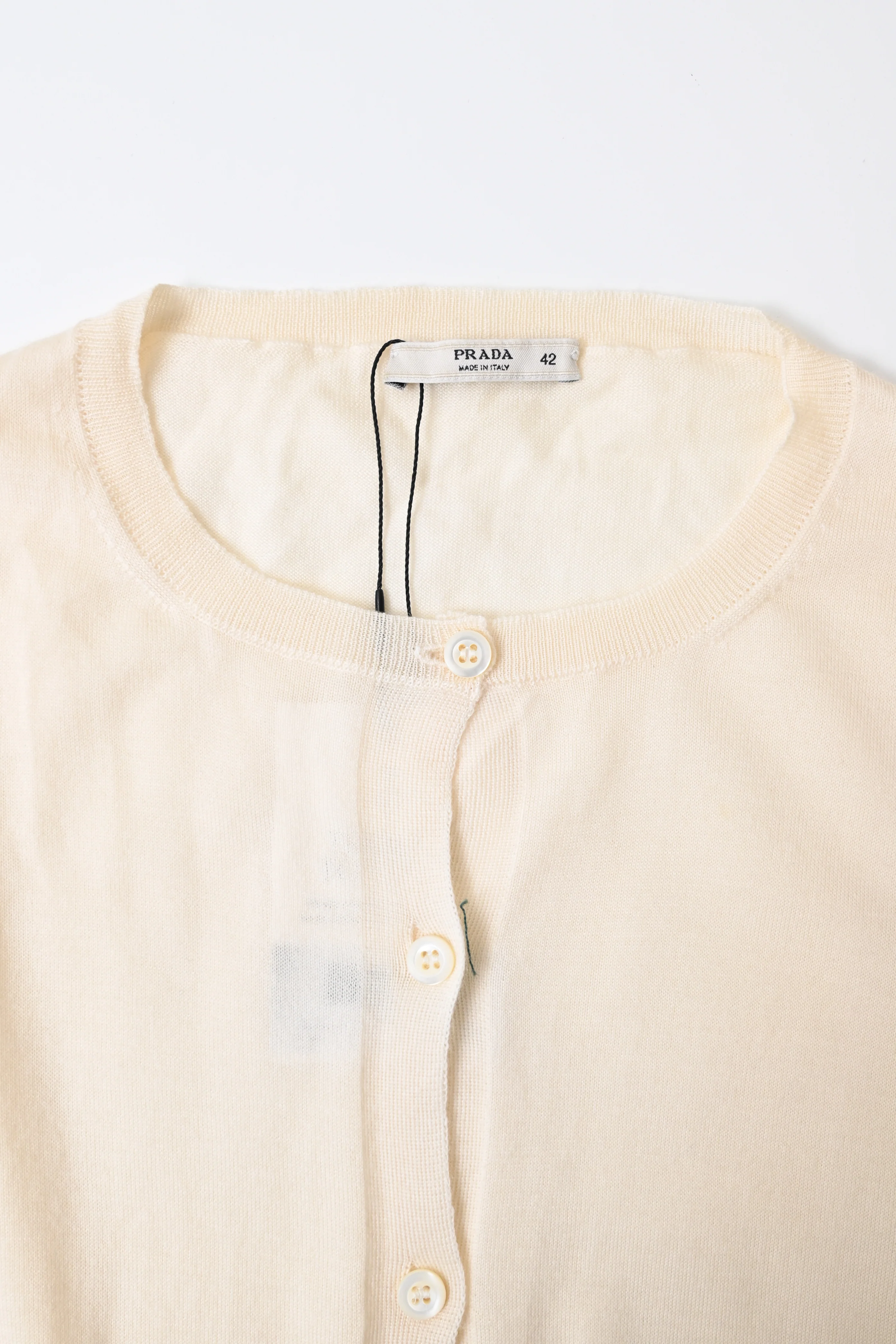 Women's Prada Buttoned Cardigan in Ivory Cashmere - Image 9