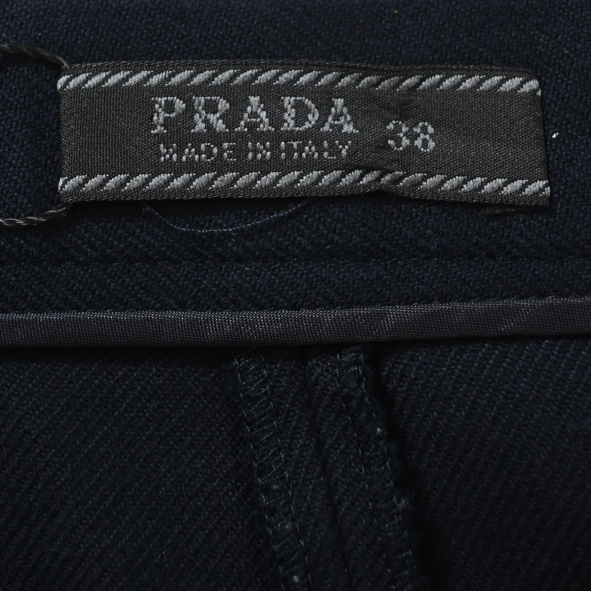 Women's Prada Midi Pencil Skirt in Navy Blue Wool - Image 4
