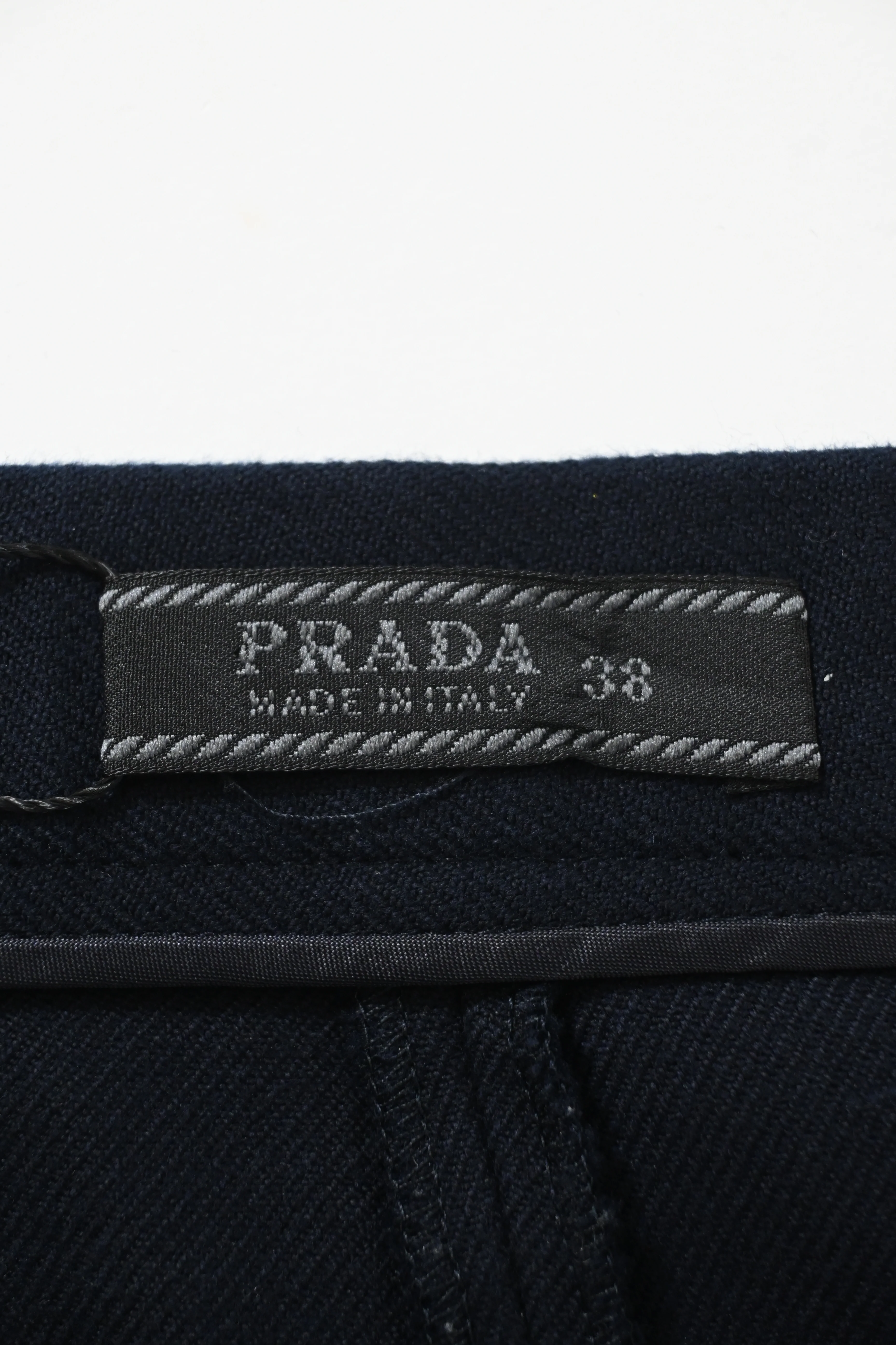 Women's Prada Midi Pencil Skirt in Navy Blue Wool - Image 8