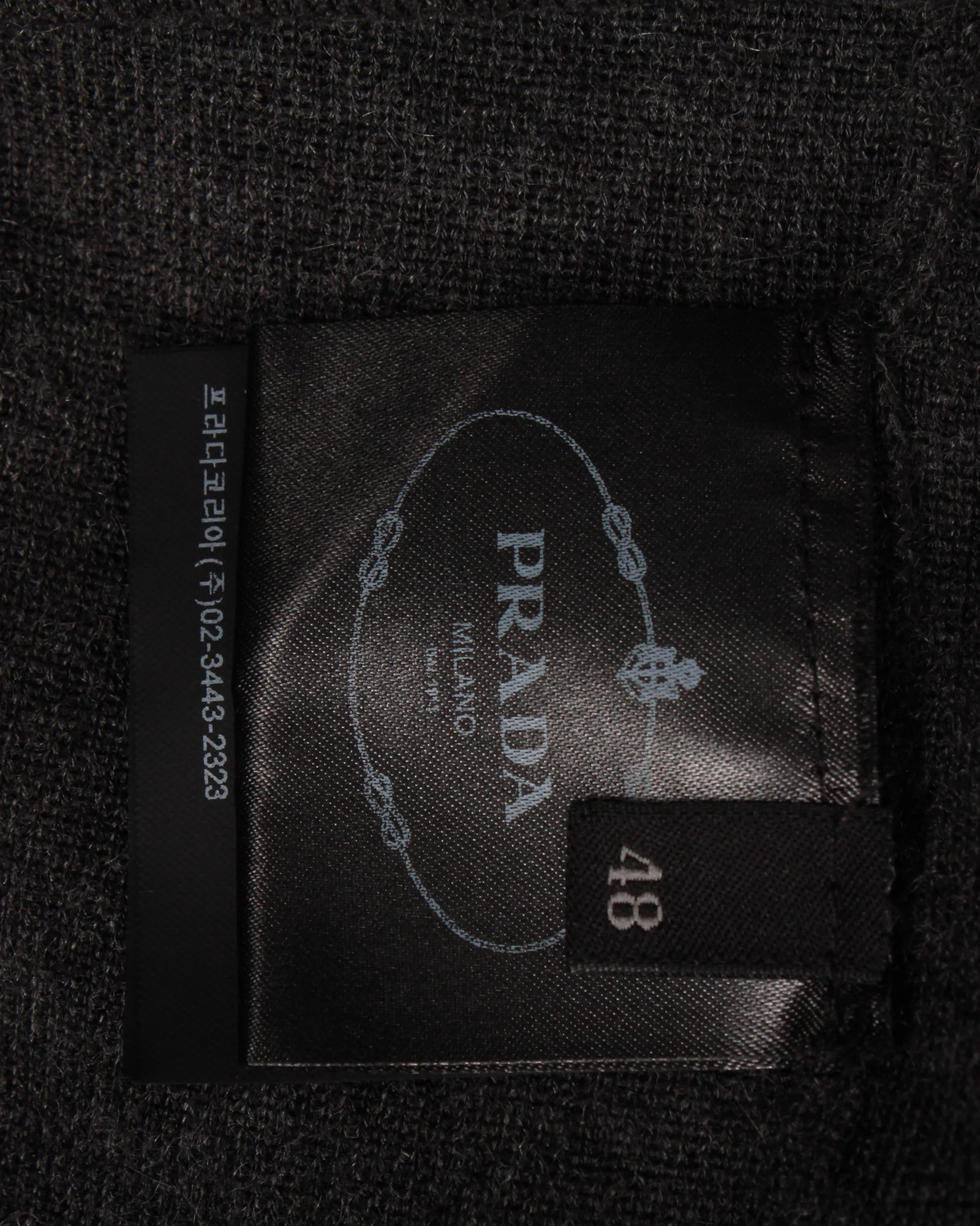 Women's Prada Tie Detail Knit Sweater in Grey Cashmere - Image 5