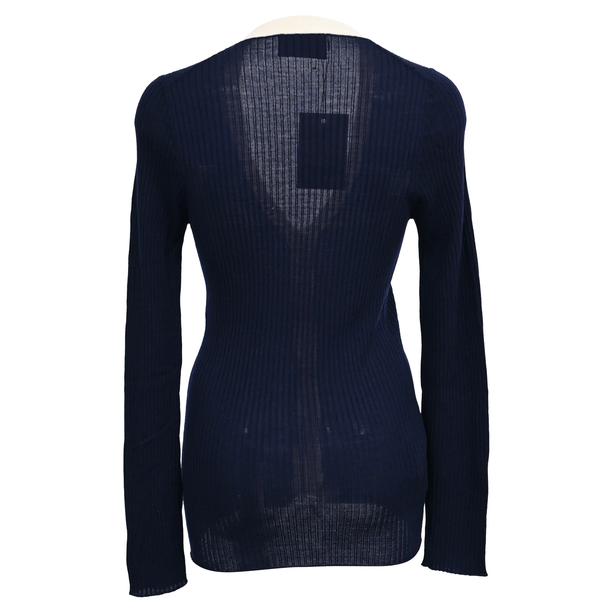 Women's Prada V-neck Cardigan in Navy Blue Cashmere - Image 3